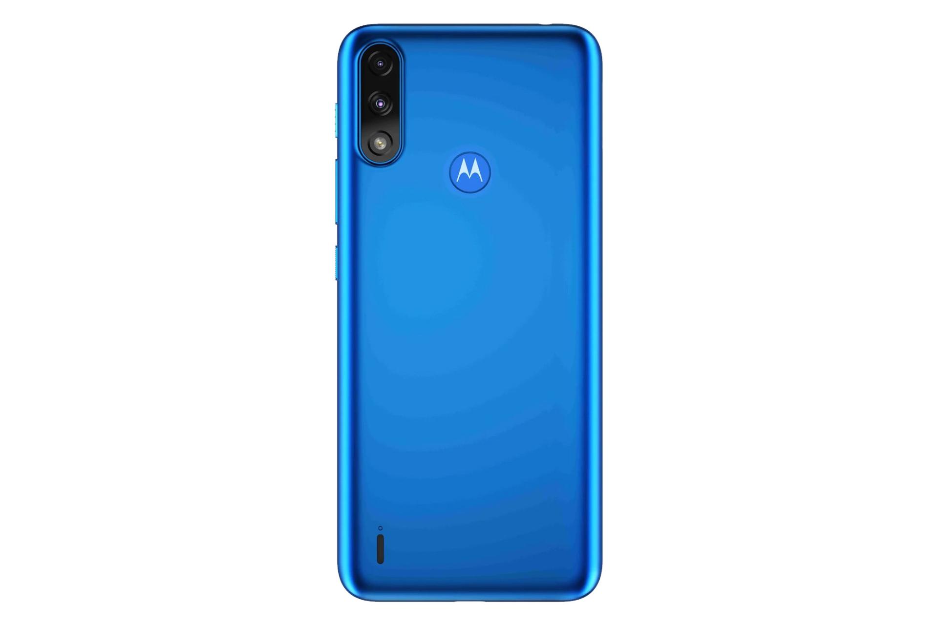 نمای پشت موبایل موتو ای 7 پاور موتورولا رنگ آبی