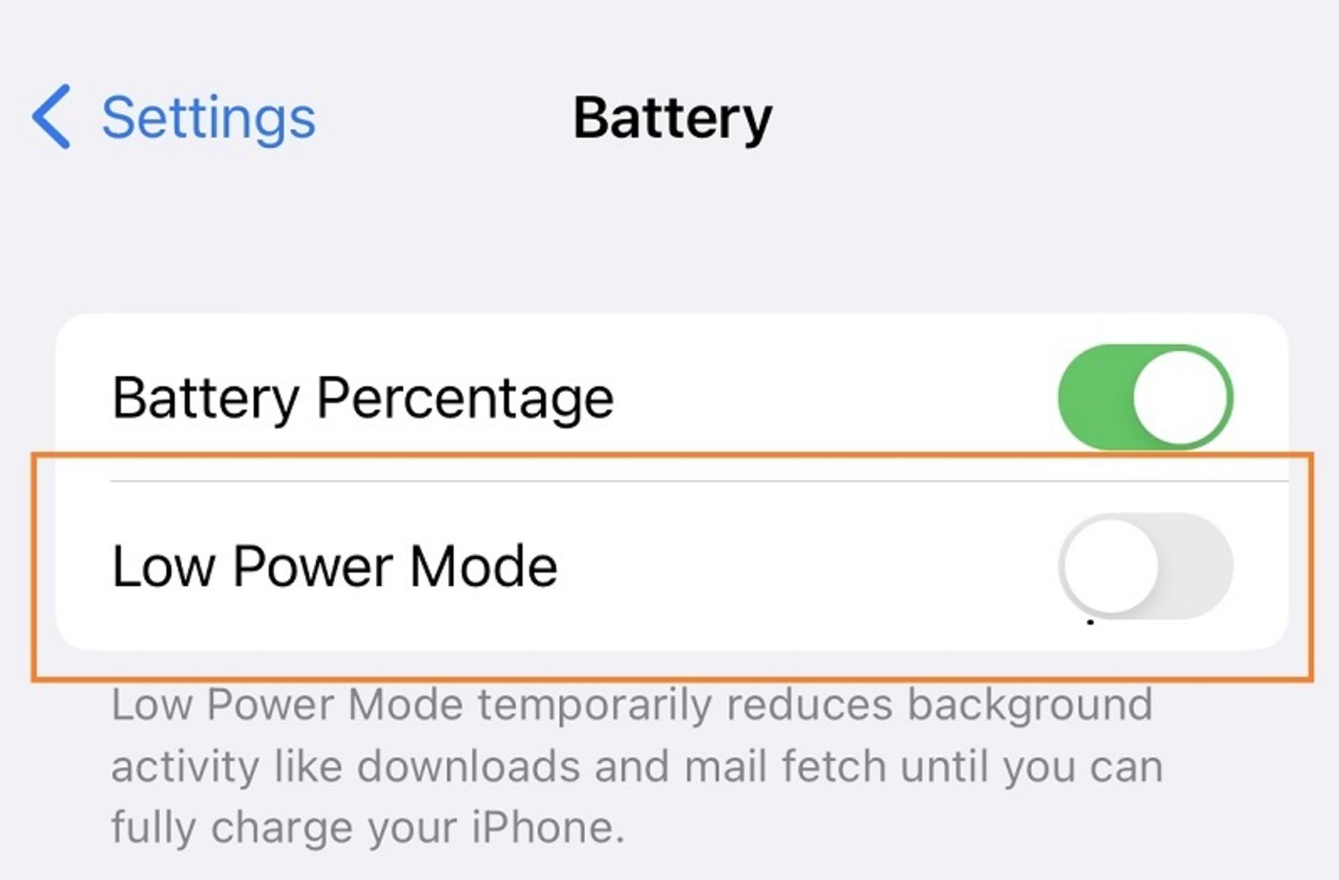فعال کردن Low Power Mode آیفون