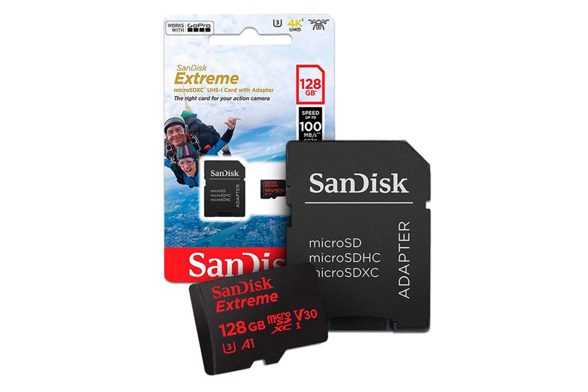مرجع متخصصين ايران SanDisk Extreme V30 microSDXC Class 10 UHS-I U3 128GB