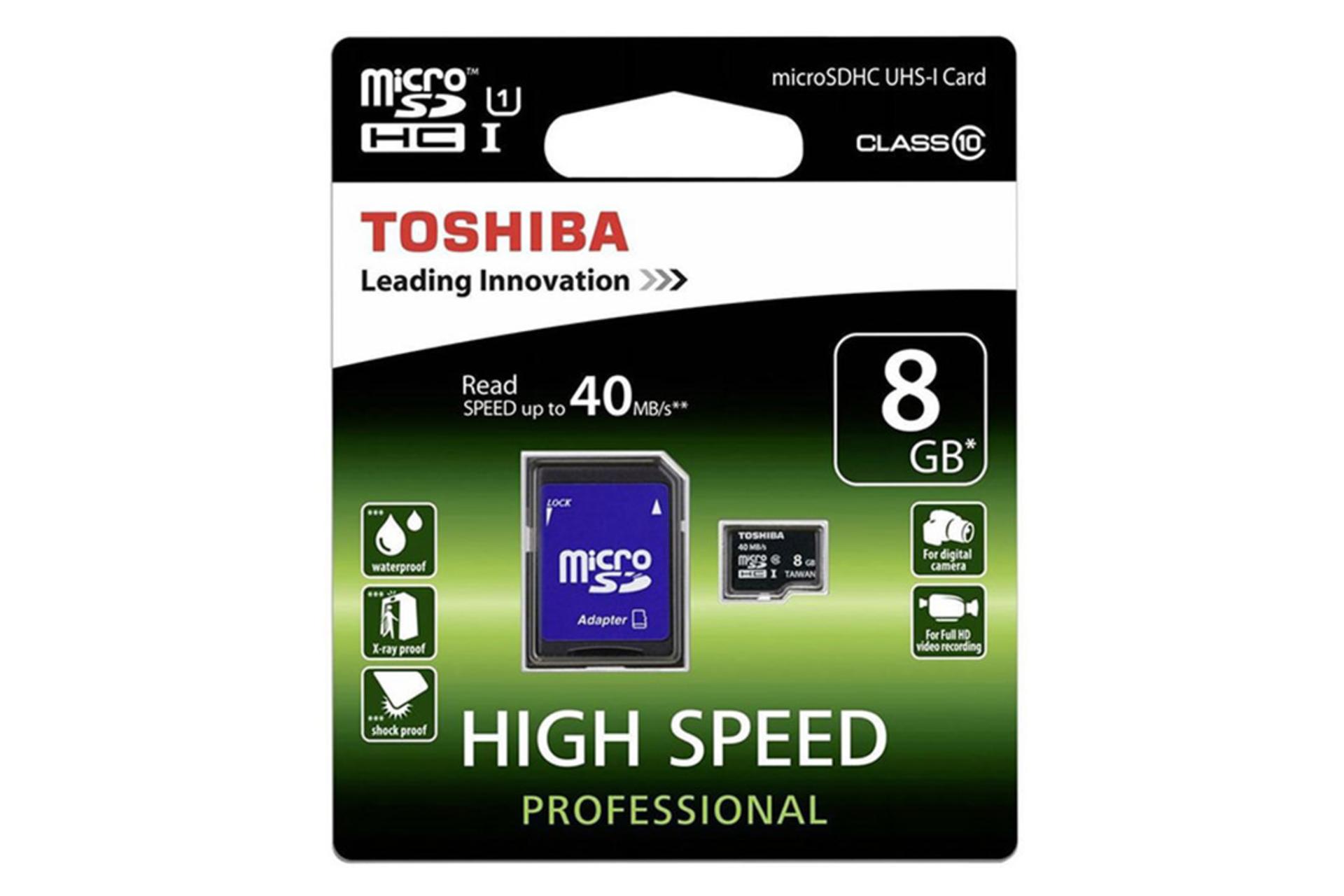 مرجع متخصصين ايران Toshiba High Speed Professional microSDHC Class 10 UHS-I U1 8GB