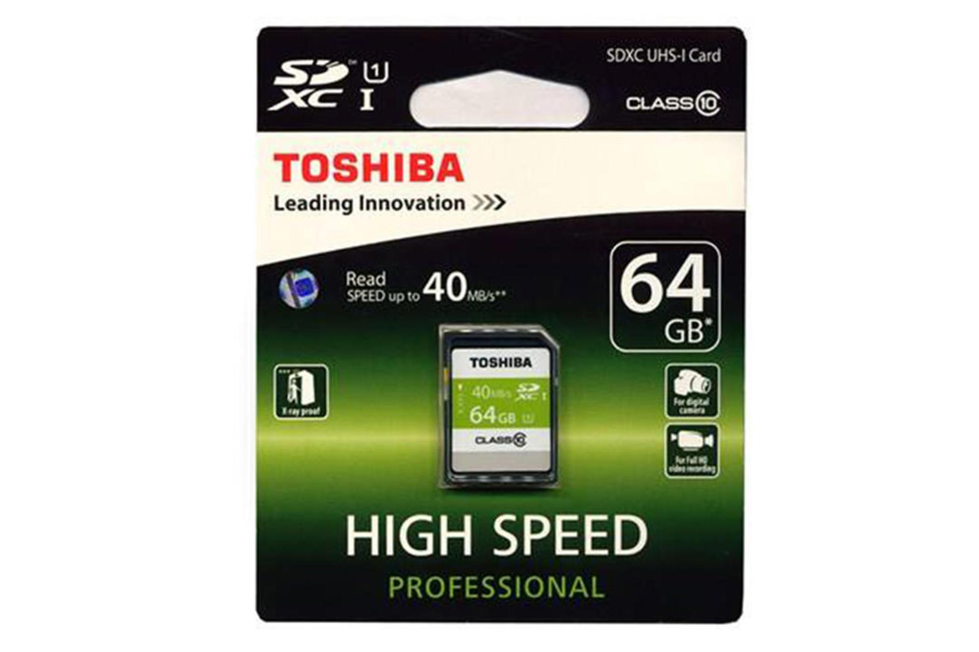 مرجع متخصصين ايران Toshiba High Speed Professional SDXC Class 10 UHS-I U1 64GB