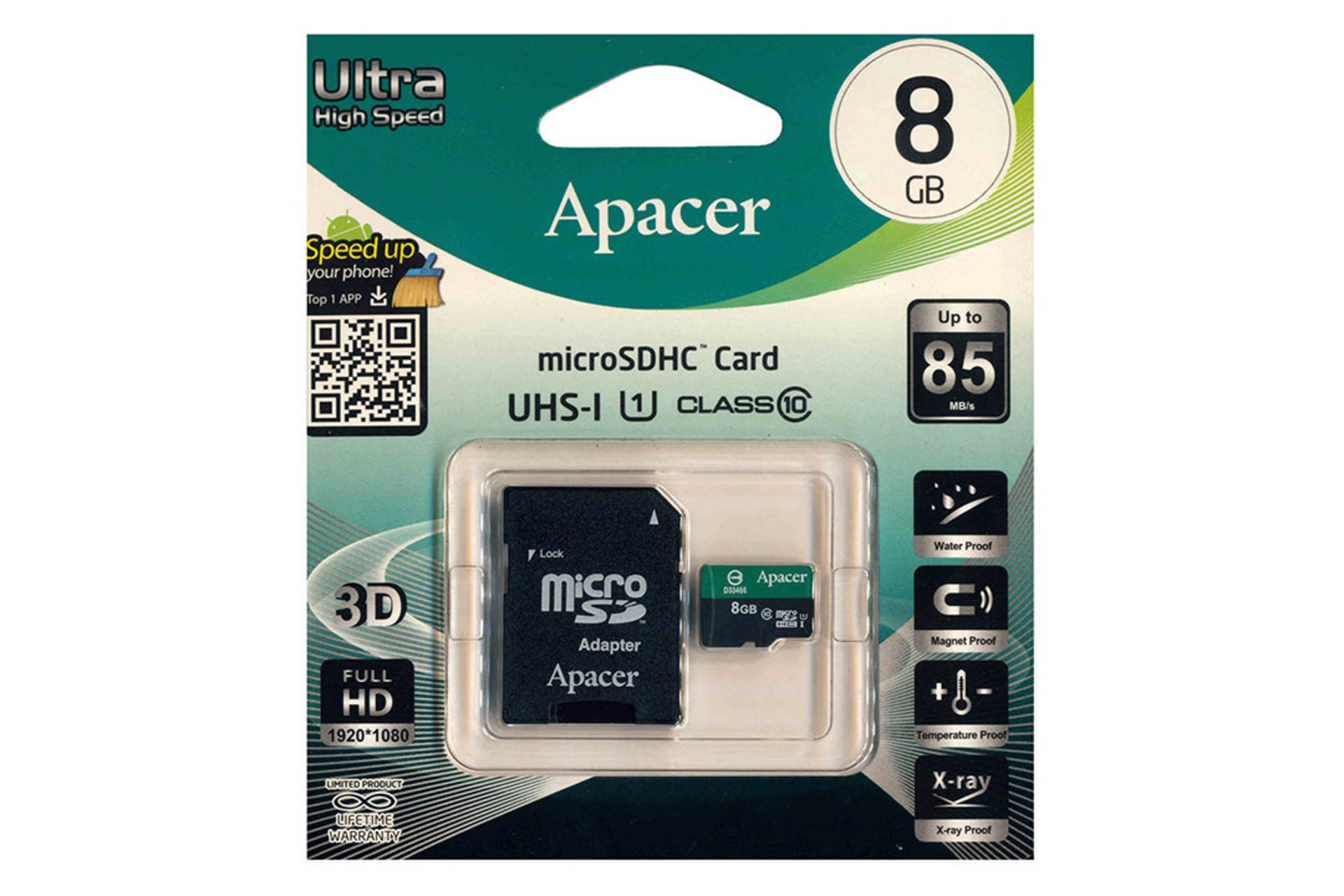 Apacer Color Ultra High Speed microSDHC Class 10 UHS-I U1 8GB
