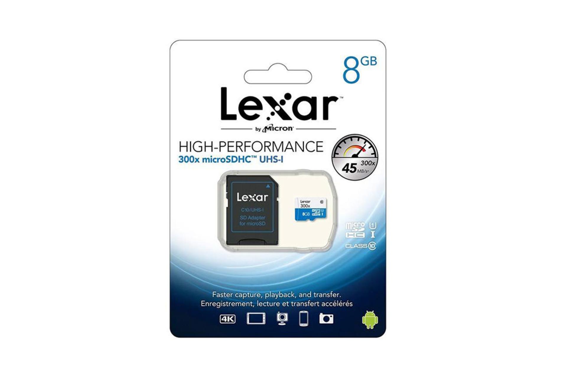 Lexar High Performance microSDHC Class 10 UHS-I U1 8GB