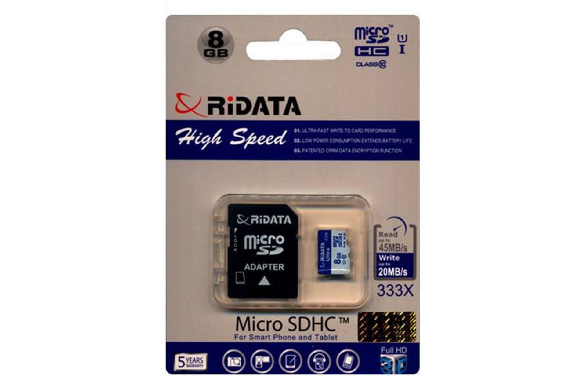 مرجع متخصصين ايران RiDATA High Speed microSDHC Class 10 8GB