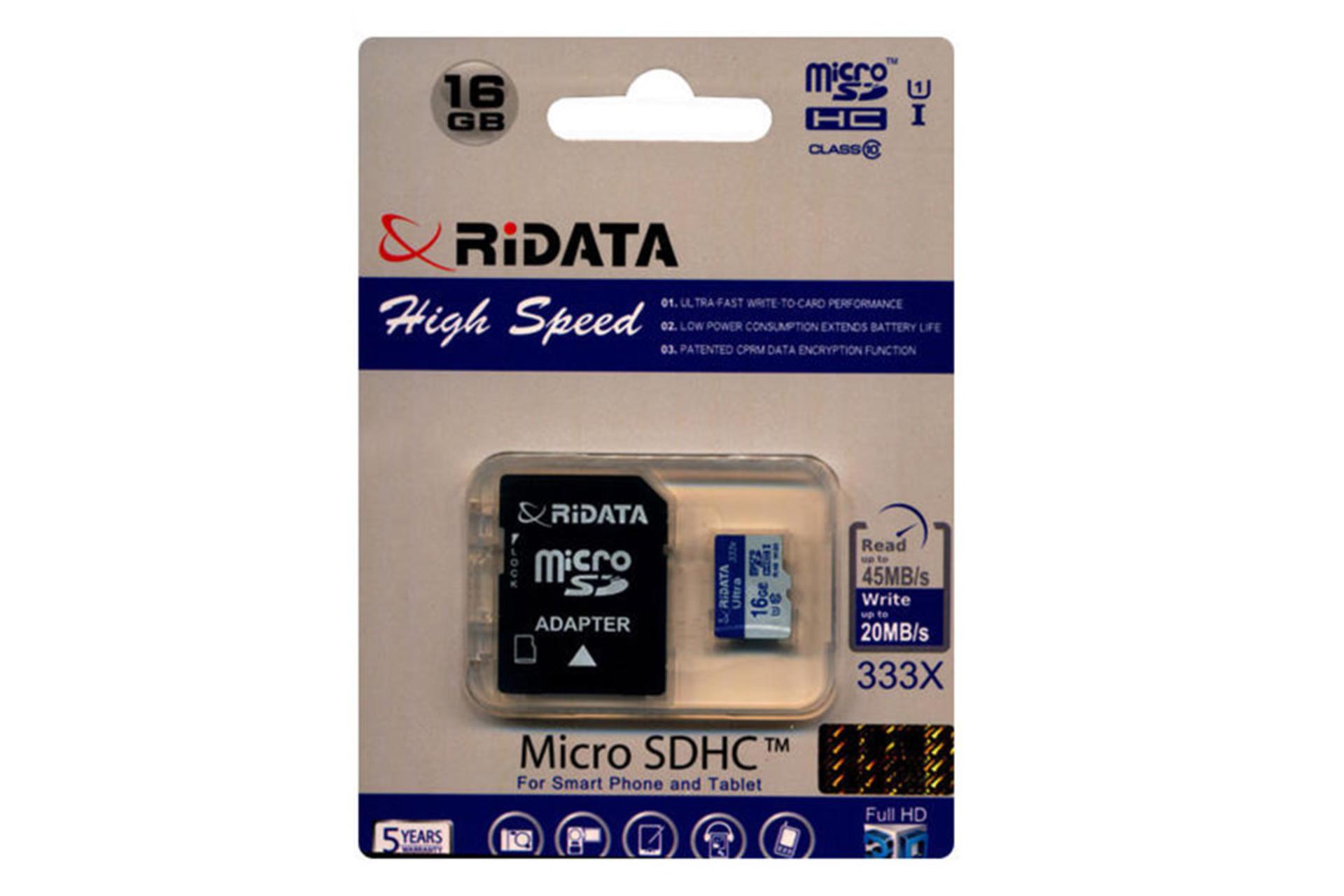 RiDATA High Speed microSDHC Class 10 UHS-I U1 16GB