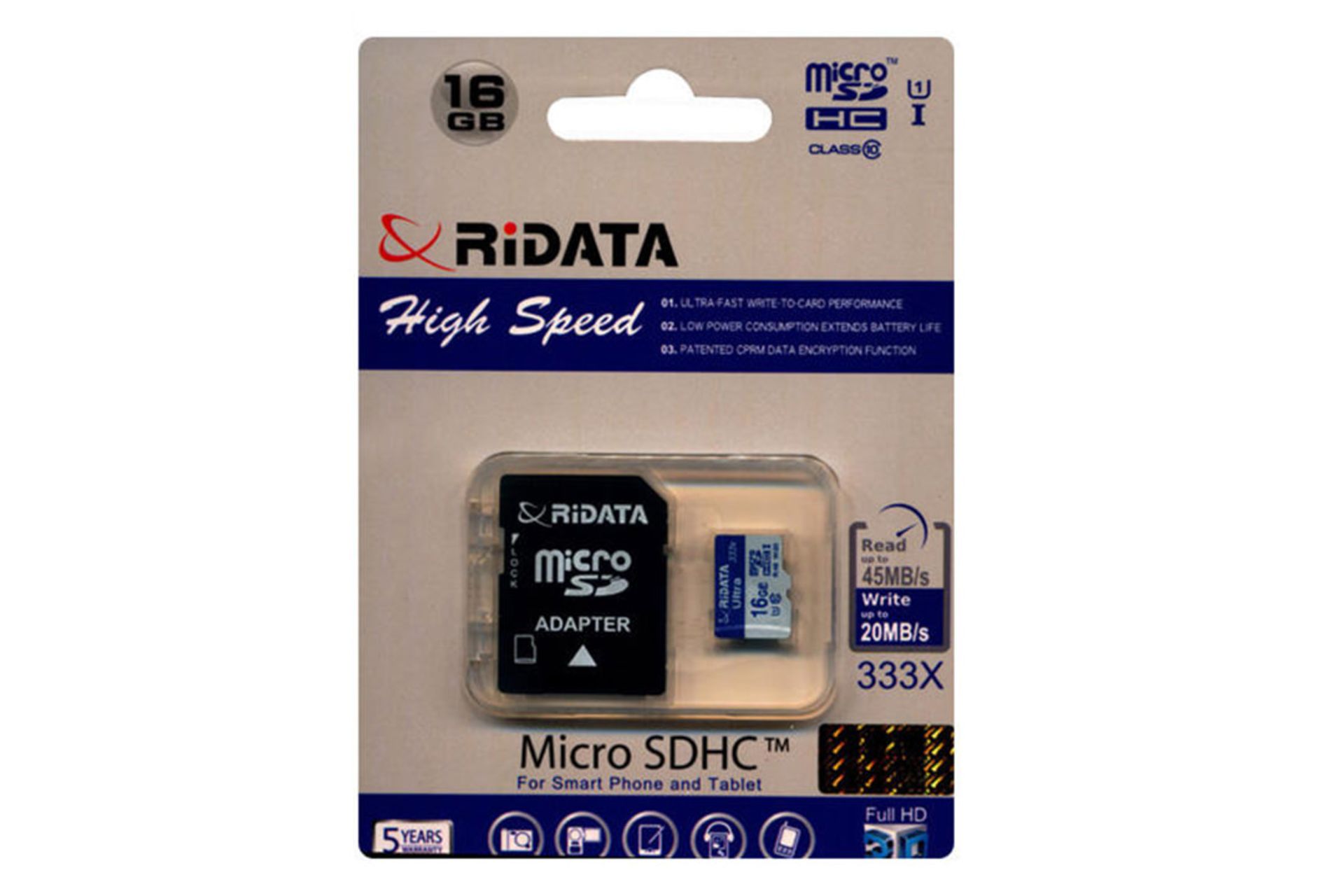 RiDATA High Speed microSDHC Class 10 UHS-I U1 16GB