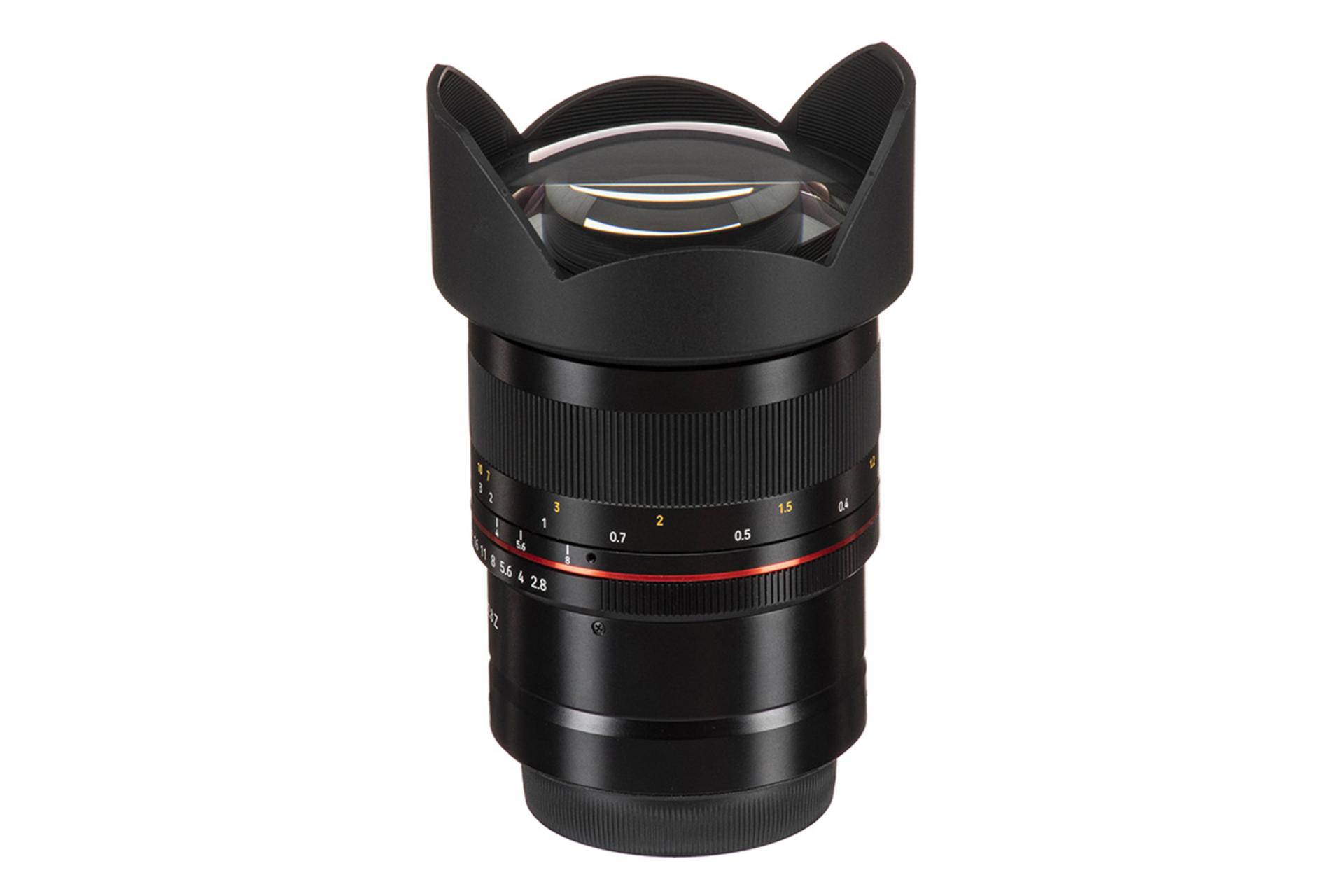 لنز تله فوتو سامیانگ Samyang MF 14mm F2.8 Mk2 / نمای کنار