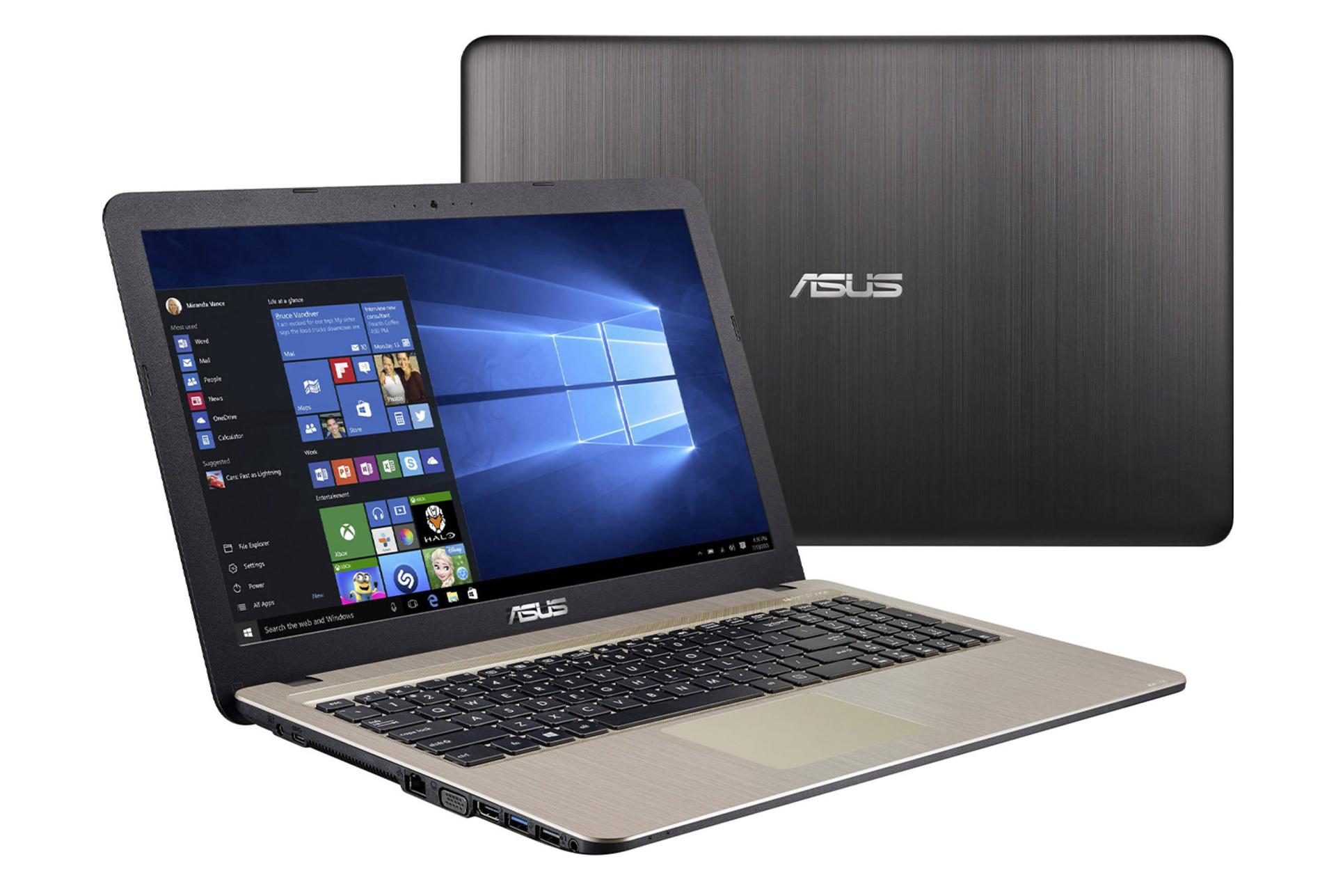 ویووبوک F540NA ایسوس -صفحه نمایش و نمای پشت و  صفحه کلید و ویندوز 10 / ASUS VivoBook F540NA