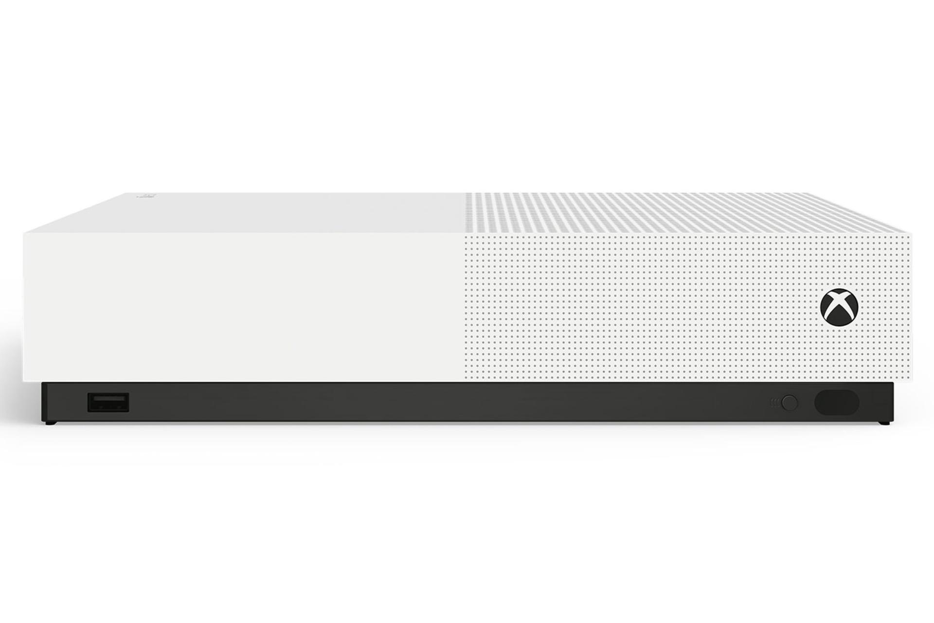 کنسول مایکروسافت ایکس باکس وان اس مدل دیجیتال - نمای جلو و رنگ سفید / Xbox One S