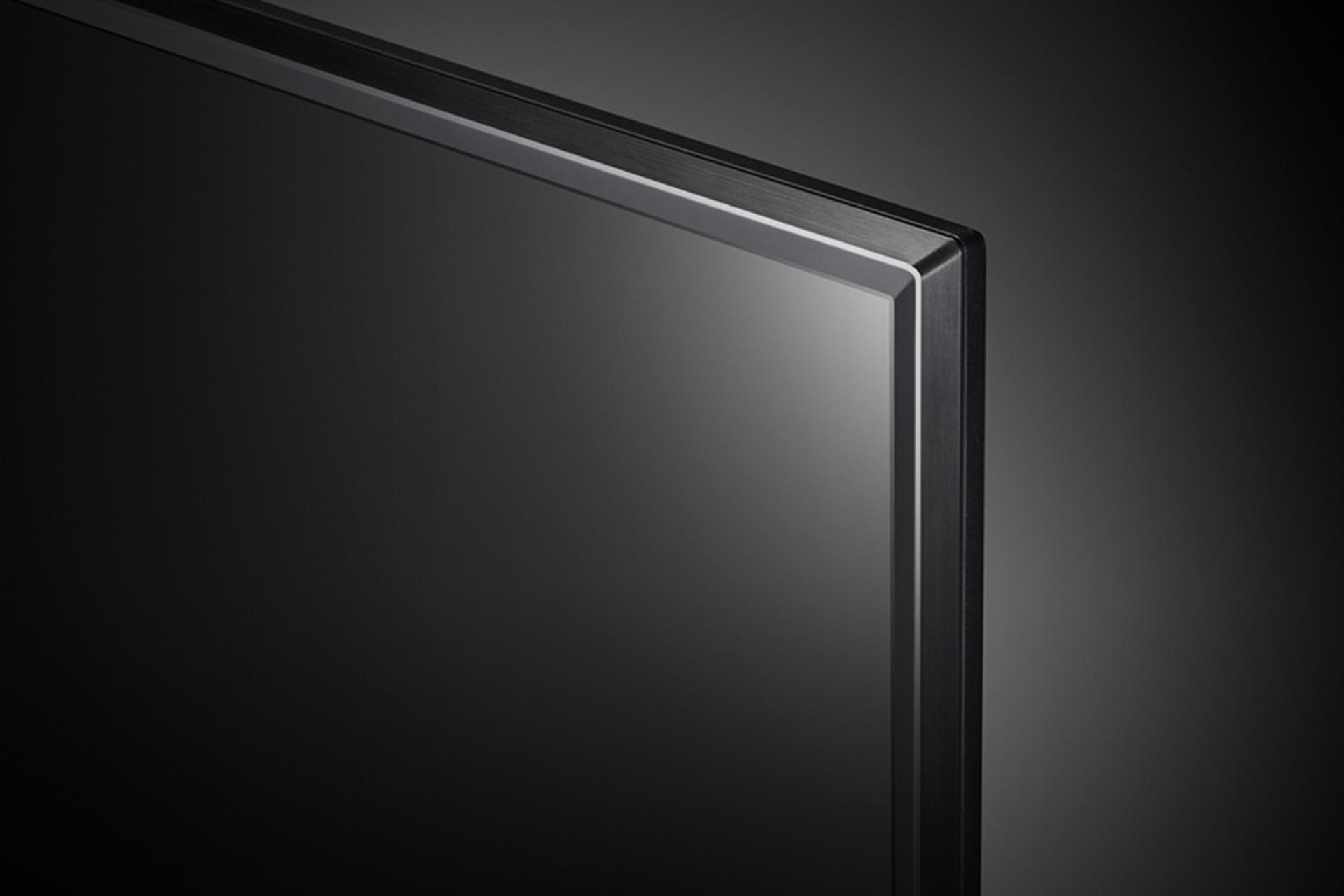 نمای لبه تلویزیون ال جی UK6400 مدل 65 اینچ و نمایش حاشیه صفحه