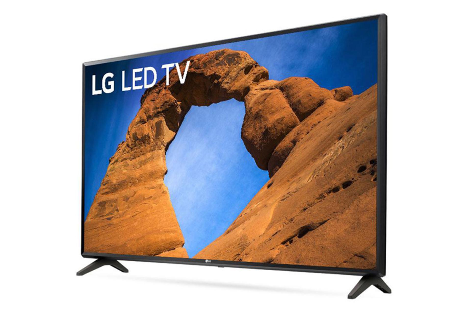 نمای نیم رخ تلویزیون ال جی LK5700 مدل 49 اینچ با صفحه روشن