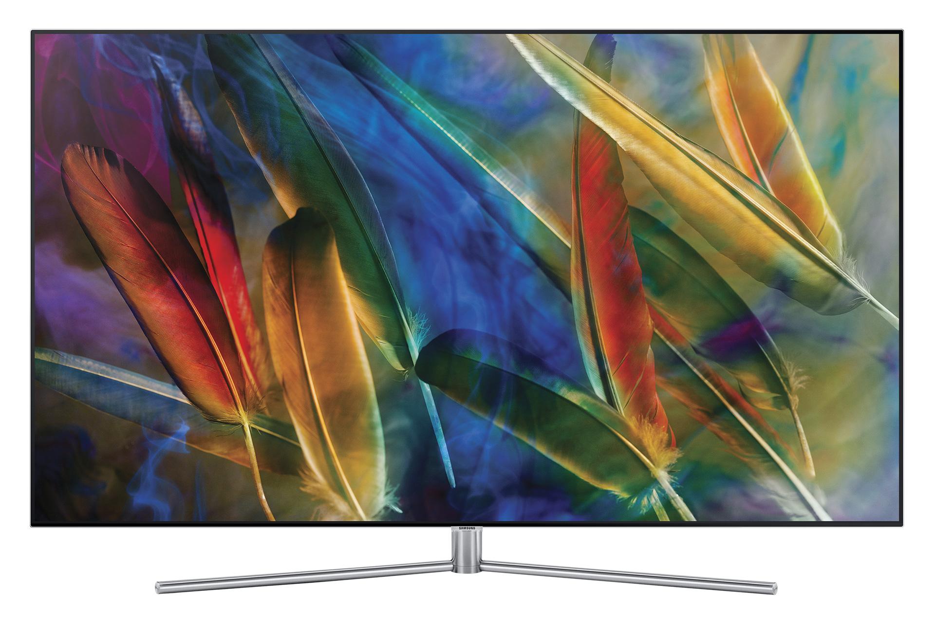 نمای جلو تلویزیون سامسونگ Q7770 مدل 75 اینچ با صفحه روشن