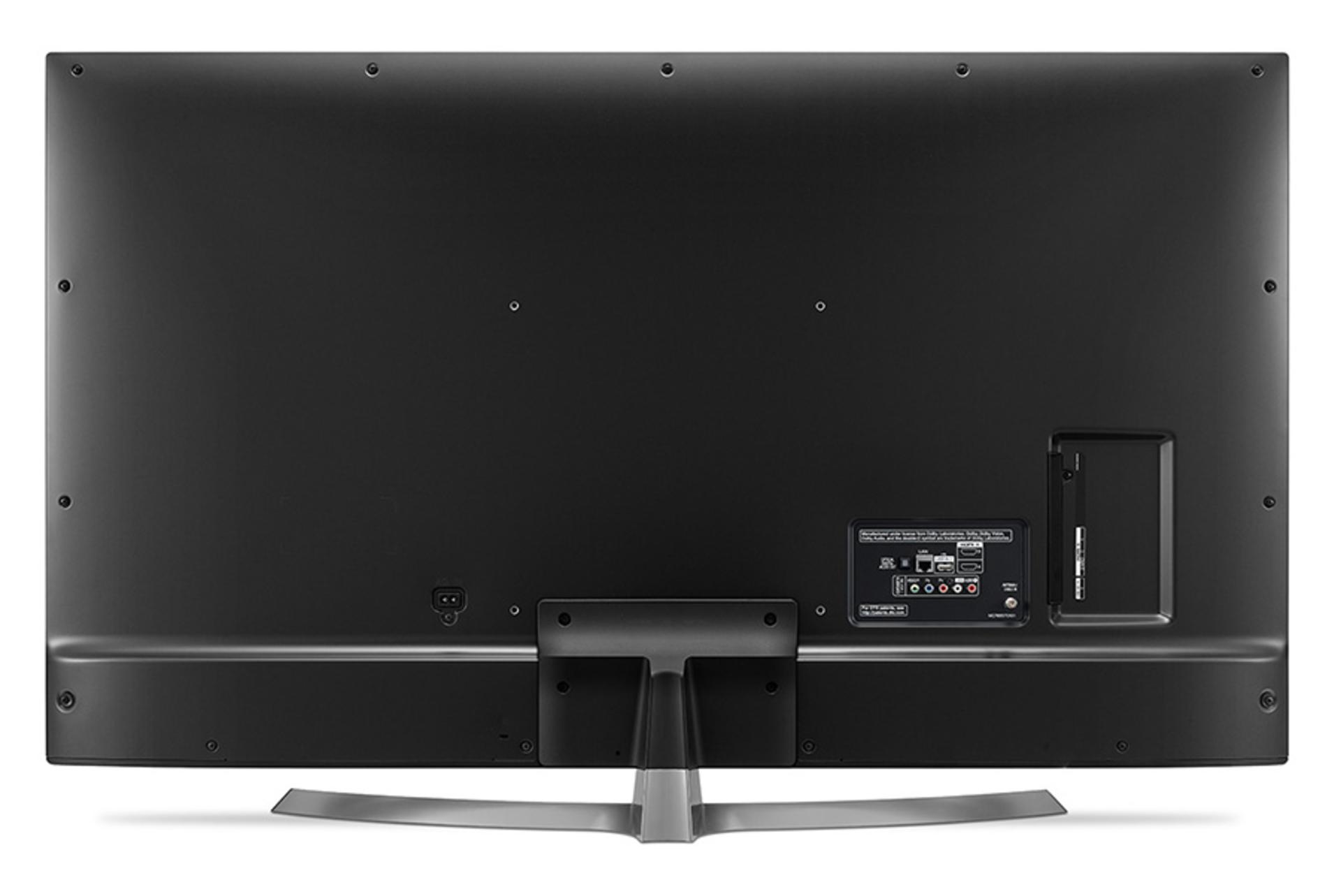 نمای پشت تلویزیون ال جی UJ670 مدل 55 اینچ و نمایش پورت ها