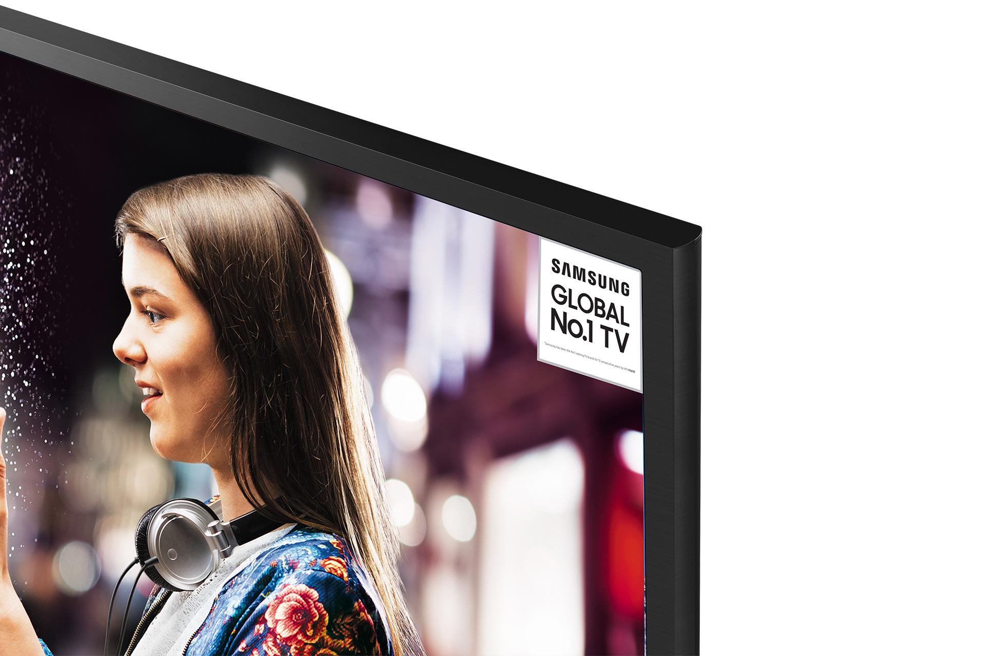 نمای لبه بالا تلویزیون سامسونگ N5370 مدل 49 اینچ و نمایش ضخامت حاشیه  صفحه