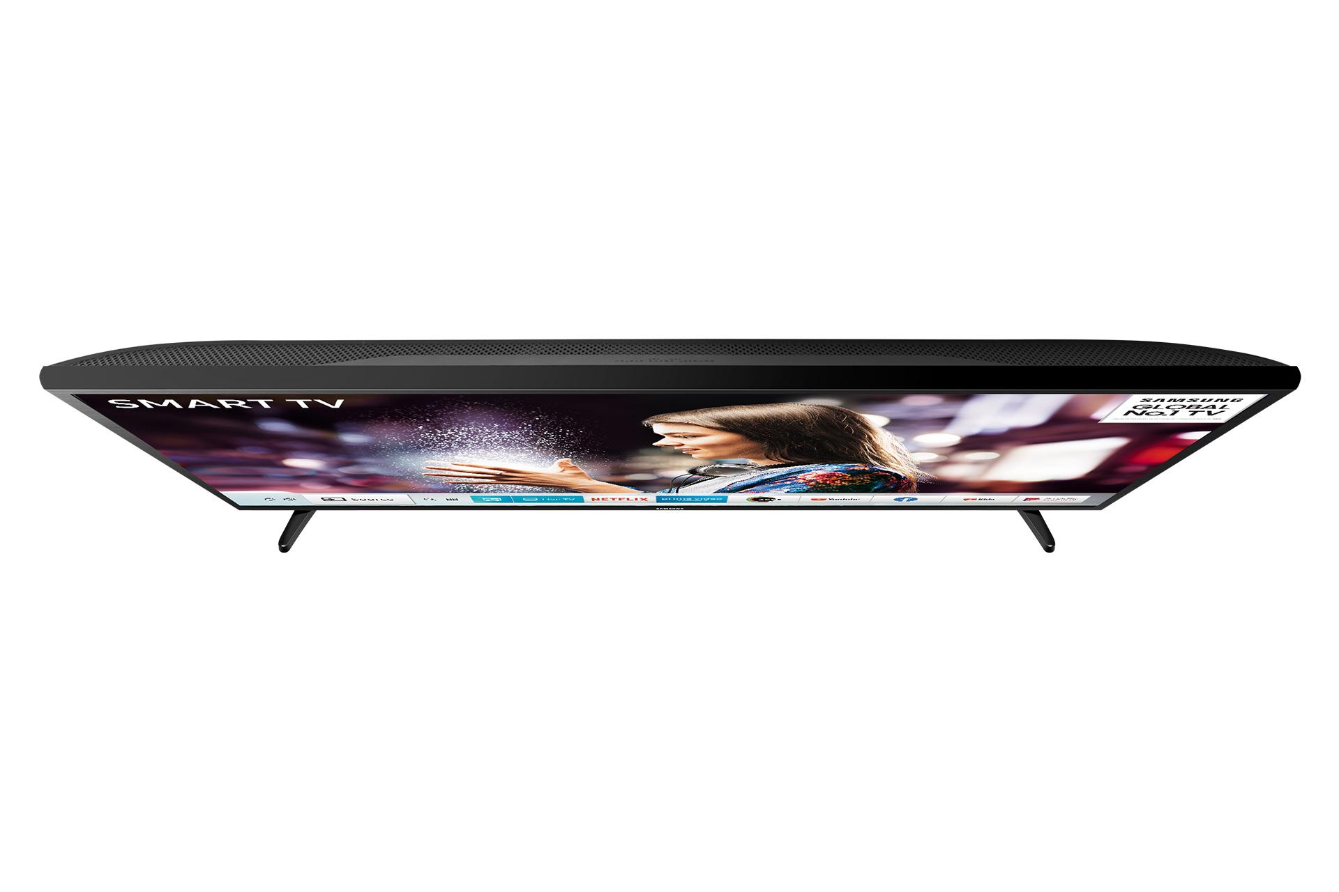 نمای بالا تلویزیون سامسونگ N5370 مدل 49 اینچ و نمایش ضخامت دستگاه