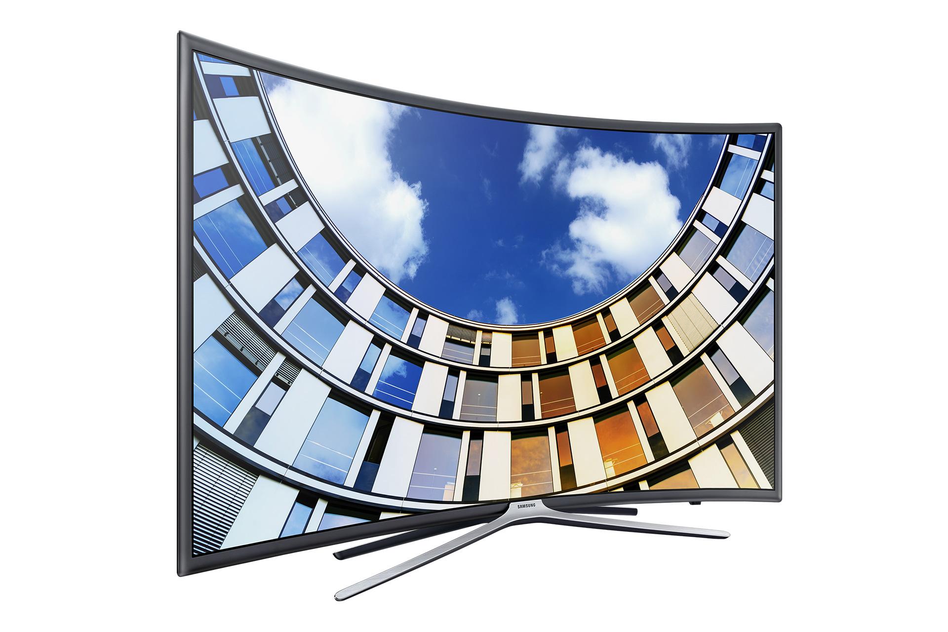 نمای نیمرخ راست تلویزیون M6500 مدل 49 اینچ با صفحه روشن