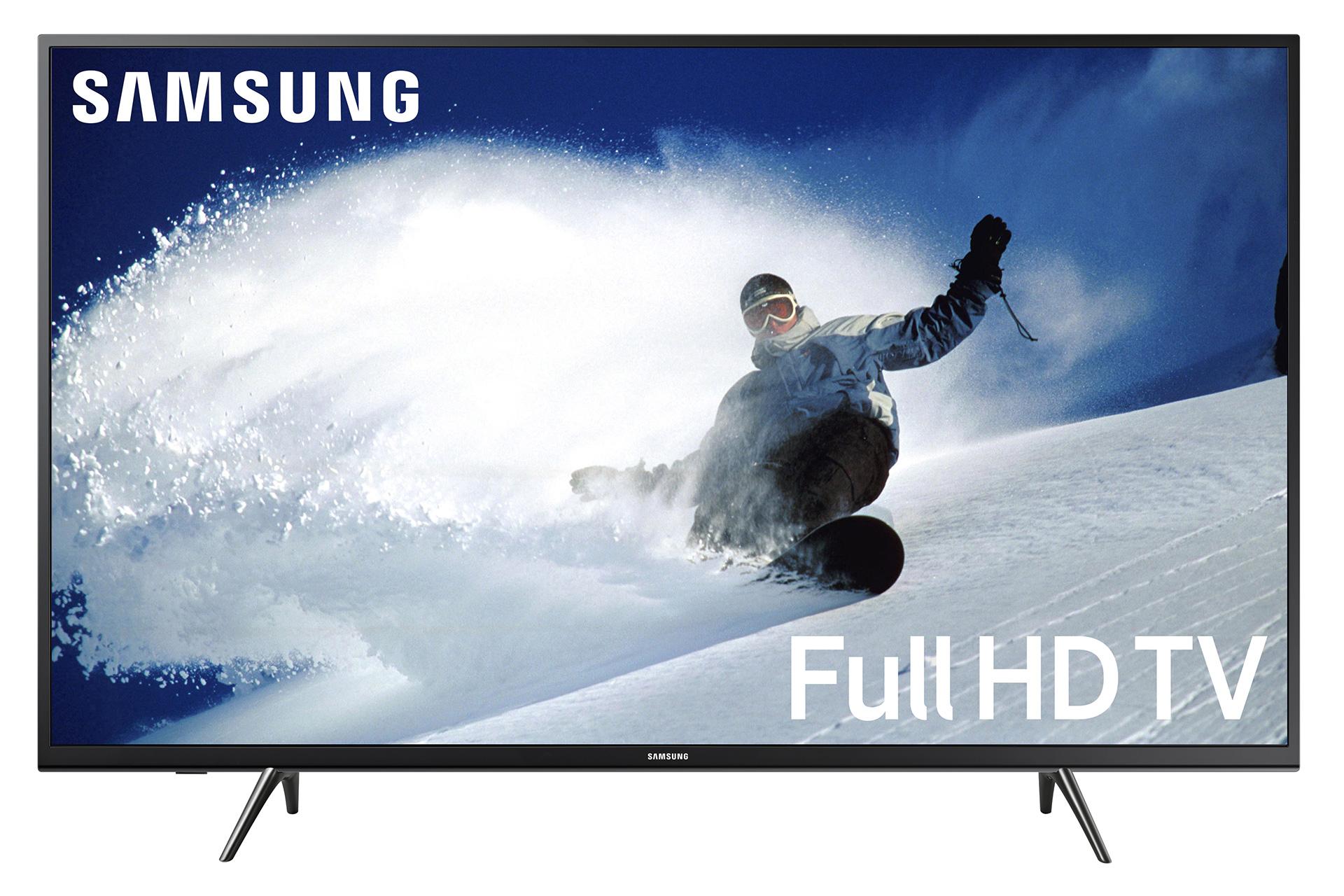 نمای جلو تلویزیون J5202 مدل 43 اینچ با صفحه روشن