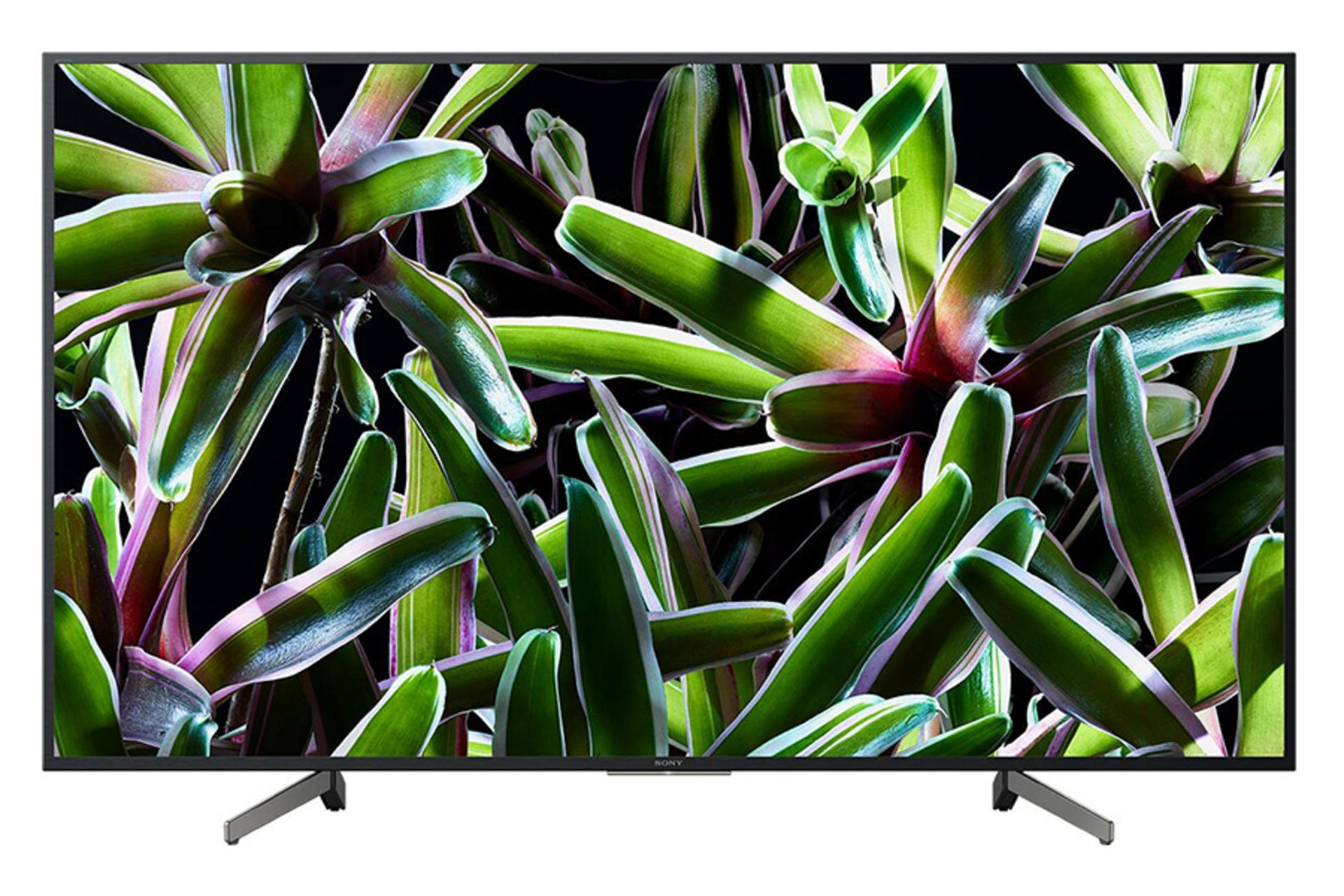 نمای جلو تلویزیون سونی X7000G مدل 49 اینچ با صفحه روشن