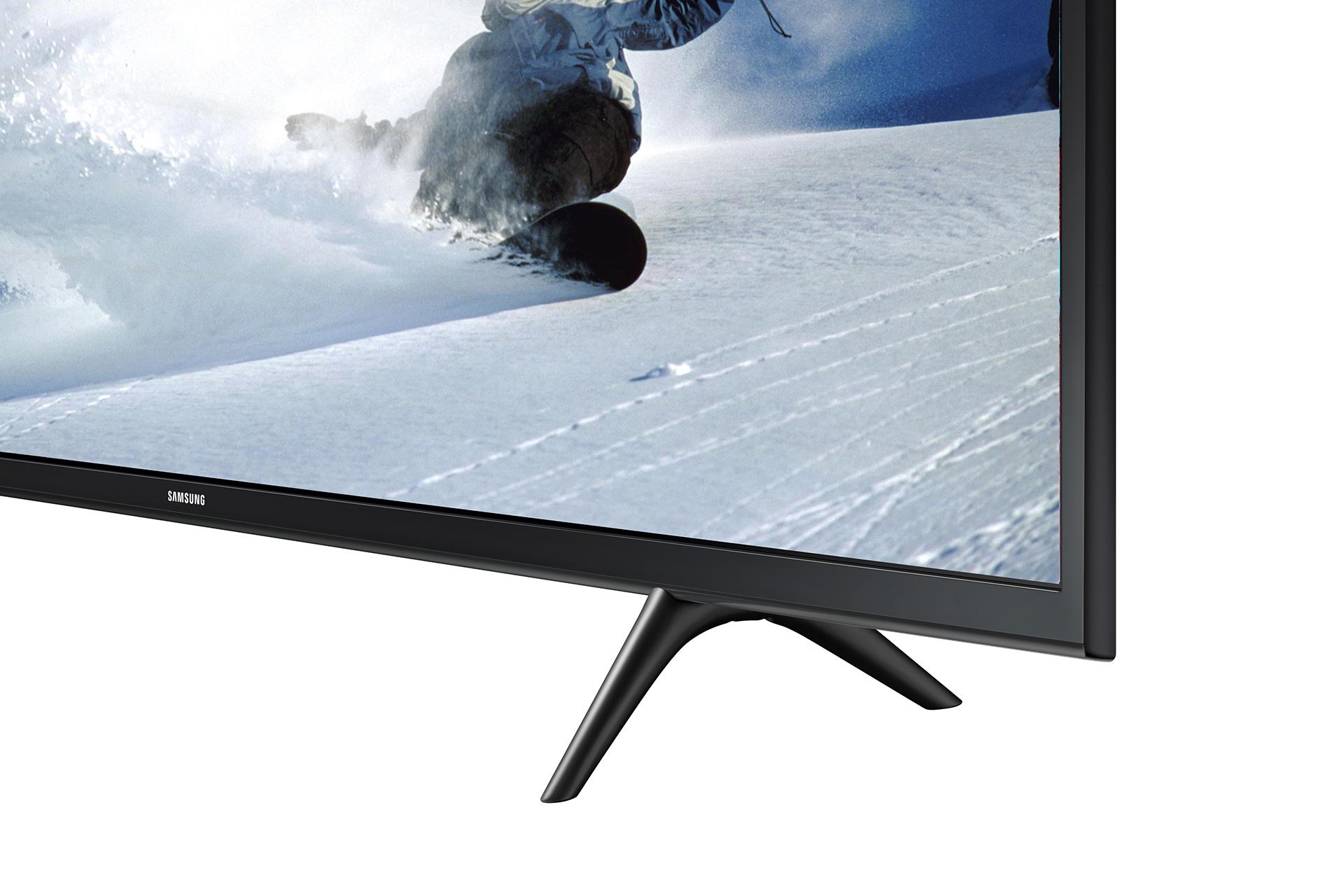 نمای پایه تلویزیون J5202 مدل 43 اینچ و نمایش حاشیه صفحه