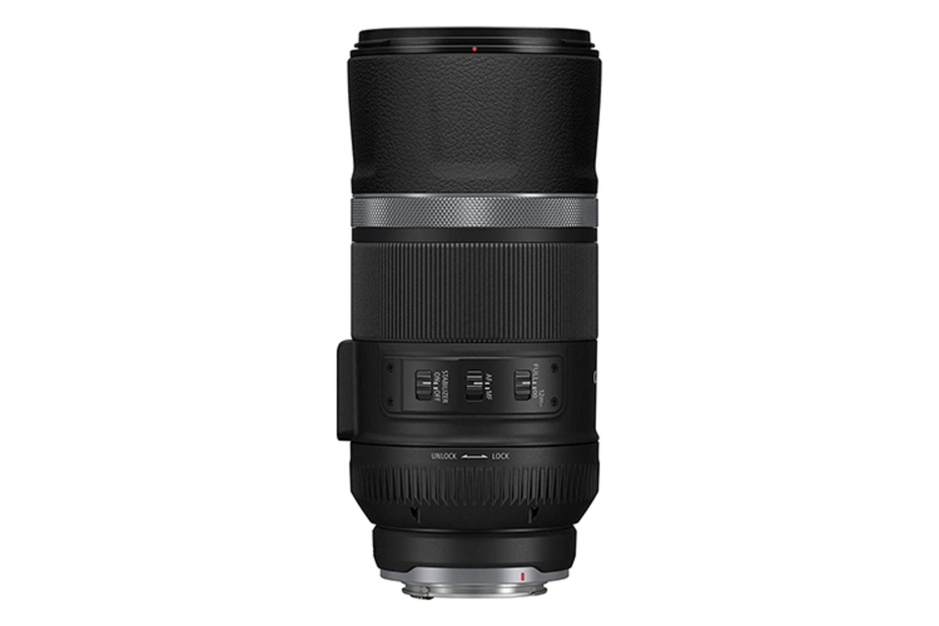 لنز کانن RF 600mm F11 IS STM از نمای بغل / Canon RF 600mm F11 IS STM