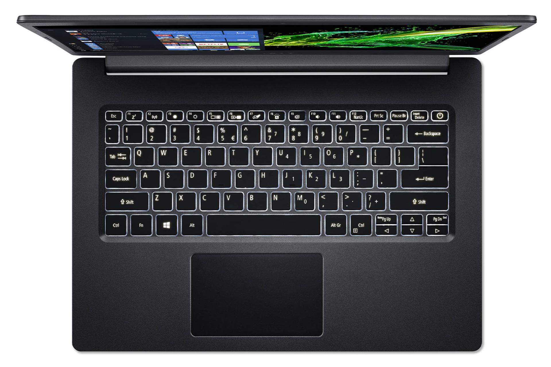 لپ‌تاپ اسپایر A715-74G-76LL ایسر نمای بالا - صفحه نمایش و  صفحه کلید / Acer Aspire A715-74G-76LL