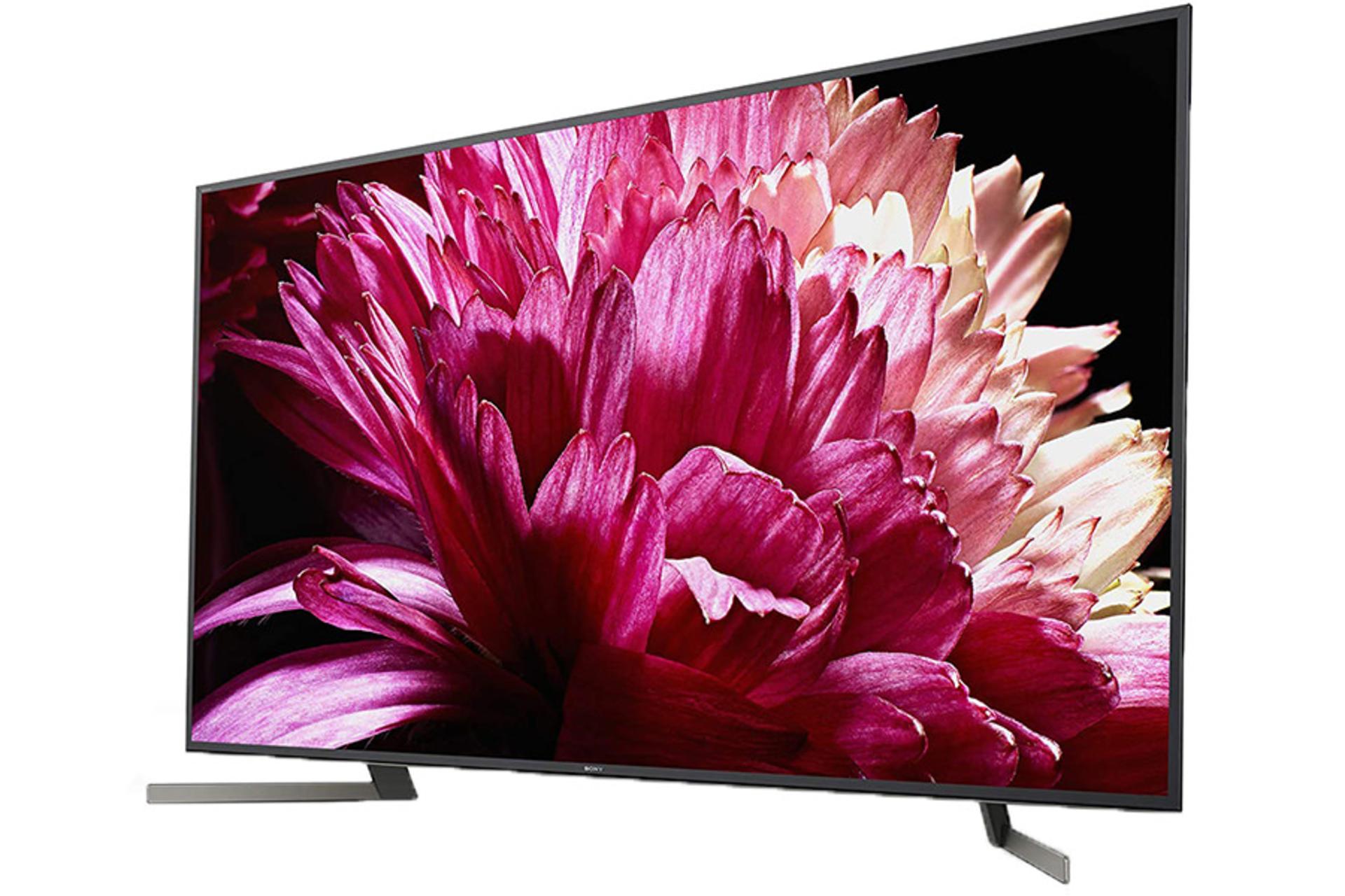 نمای نیمرخ تلویزیون سونی X9500G مدل 85 اینچ با صفحه روشن