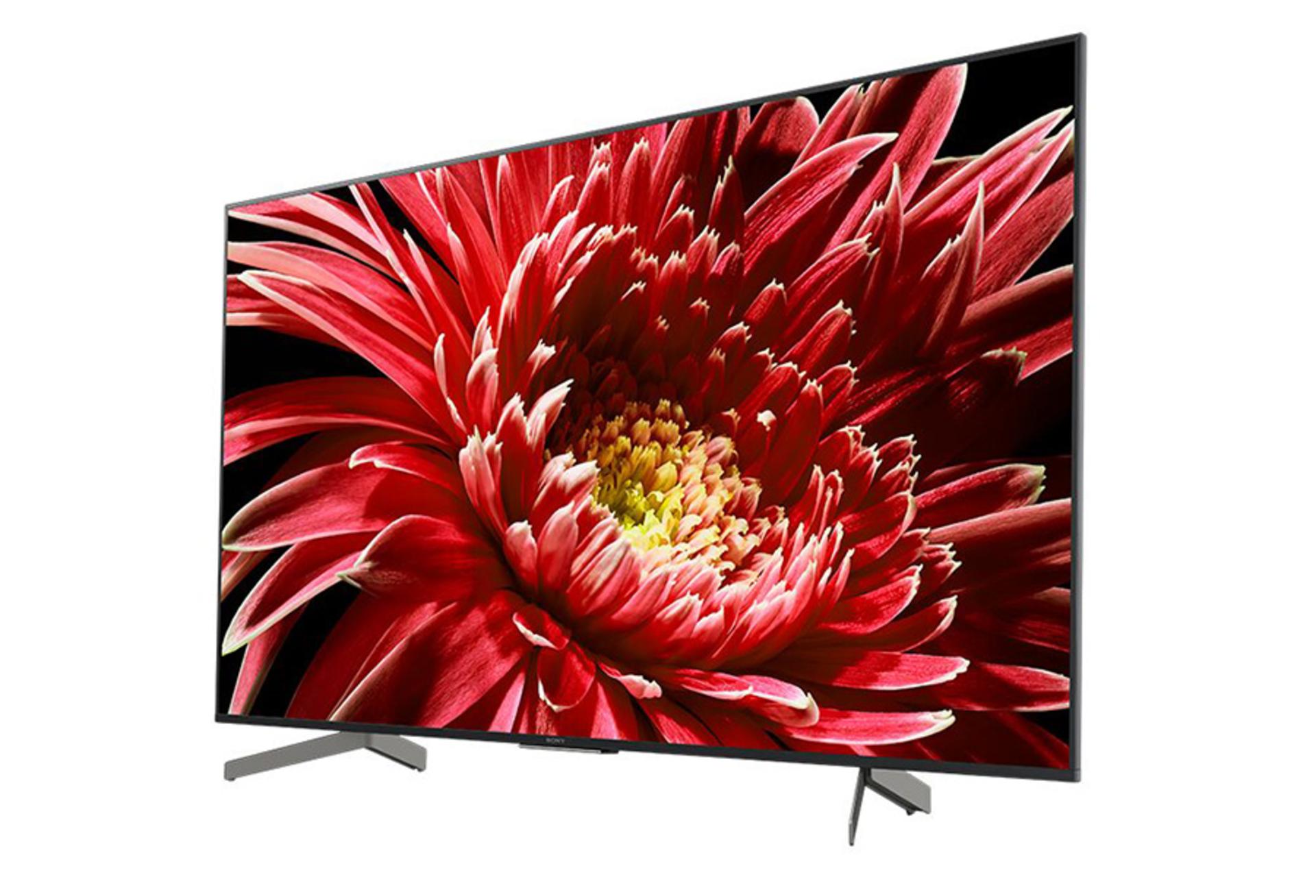 نمای نیمرخ تلویزیون سونی X8500G مدل 55 اینچ با صفحه روشن