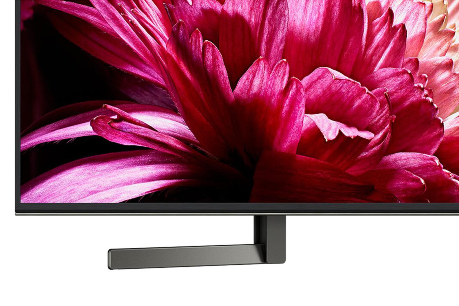 نمای پایه تلویزیون سونی X9500G مدل 55 اینچ و نمایش طراحی L شکل