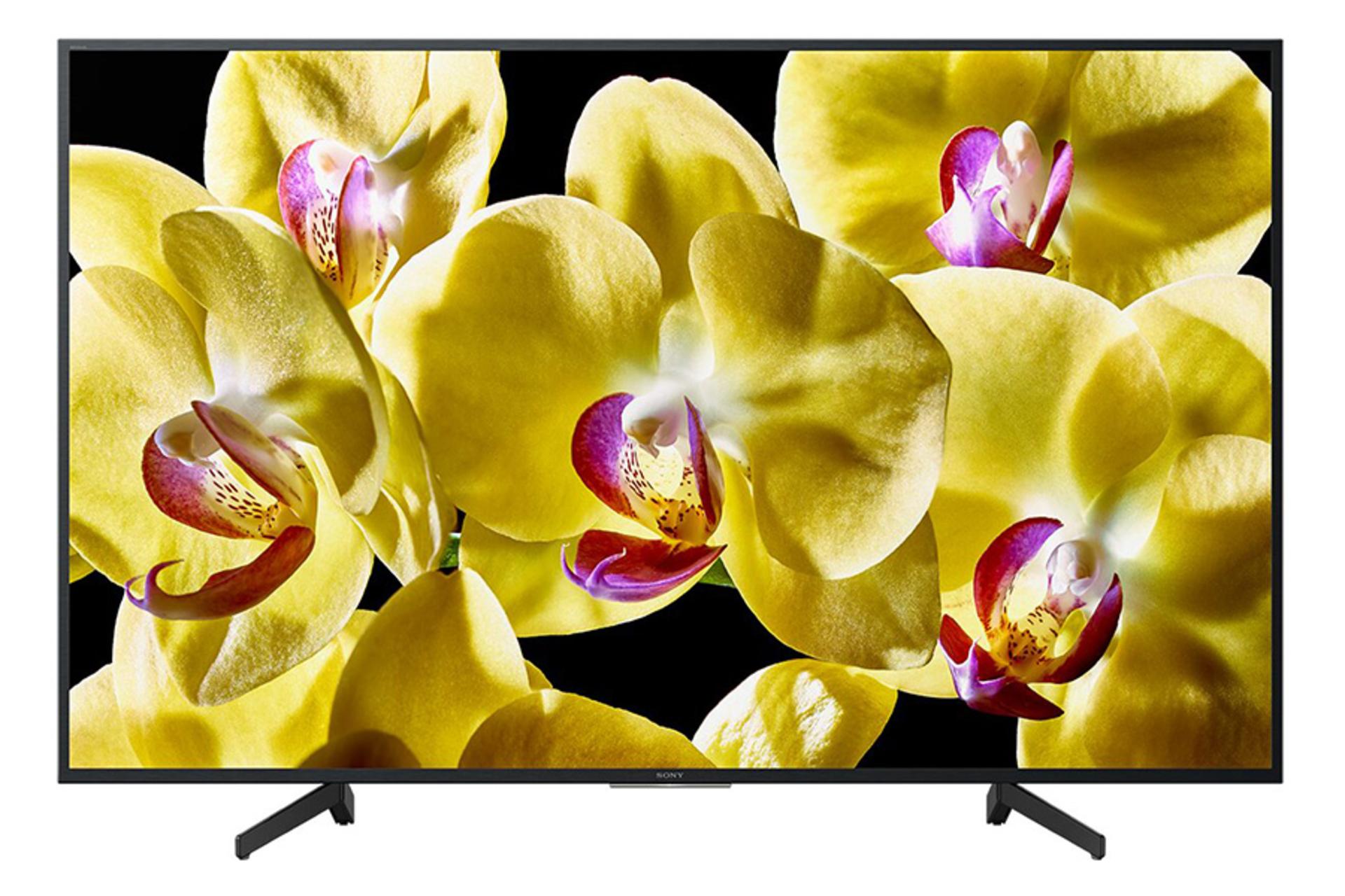 نمای جلو تلویزیون سونی X8000G مدل 65 اینچ با صفحه روشن