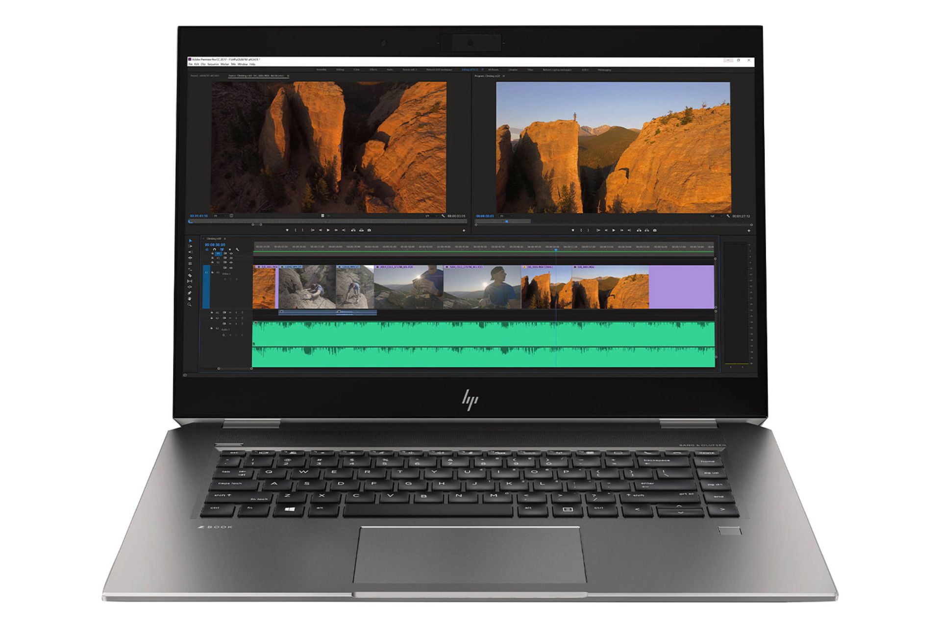 لپ‌تاپ زدبوک 15 استودیو جی 5 وورک استیشن اچ پی نمای جلو صفحه کلید و صفحه نمایش/ HP ZBook 15 Studio