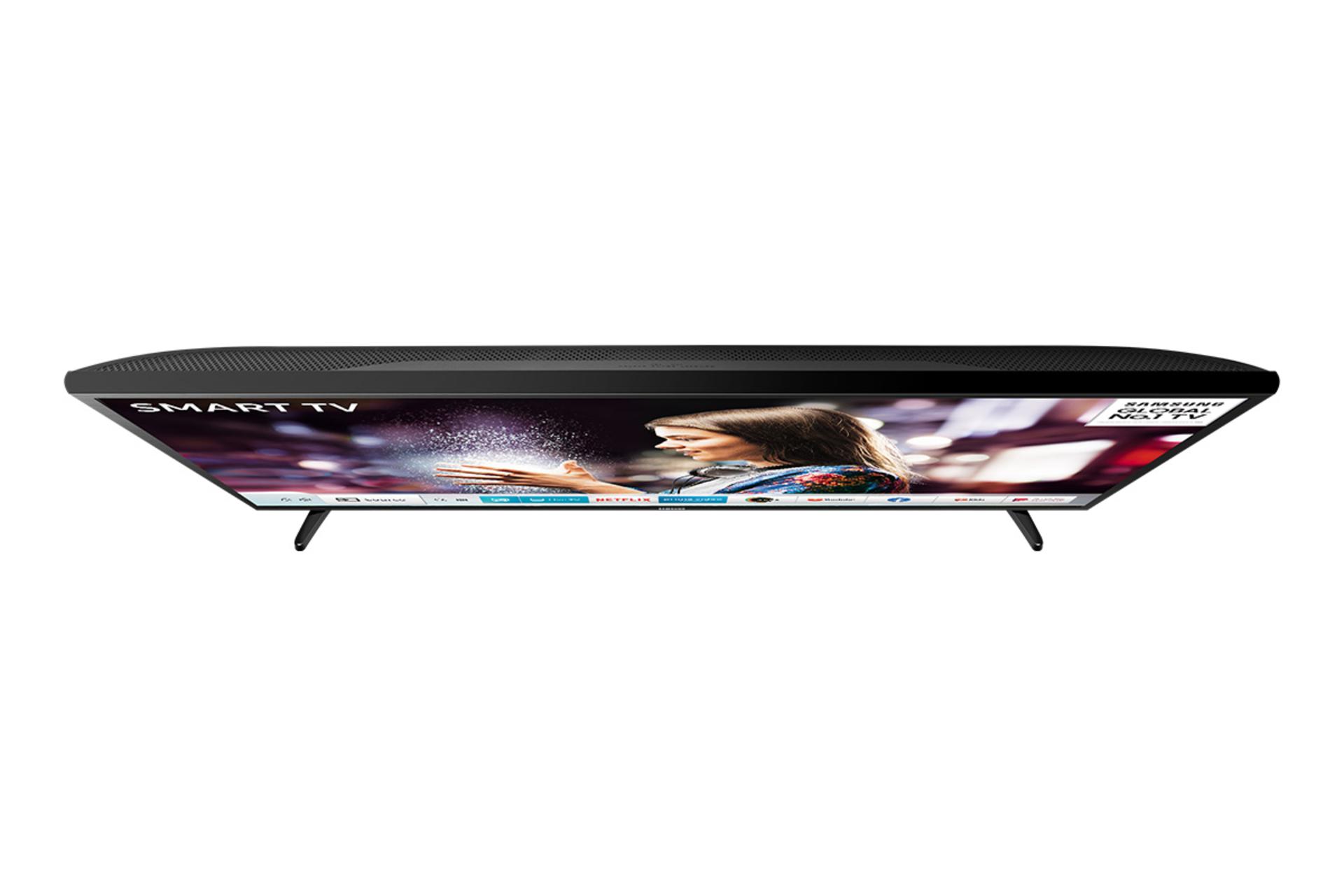 نمای بالا تلویزیون سامسونگ N5357 مدل 43 اینچ و نمایش ضخامت محصول