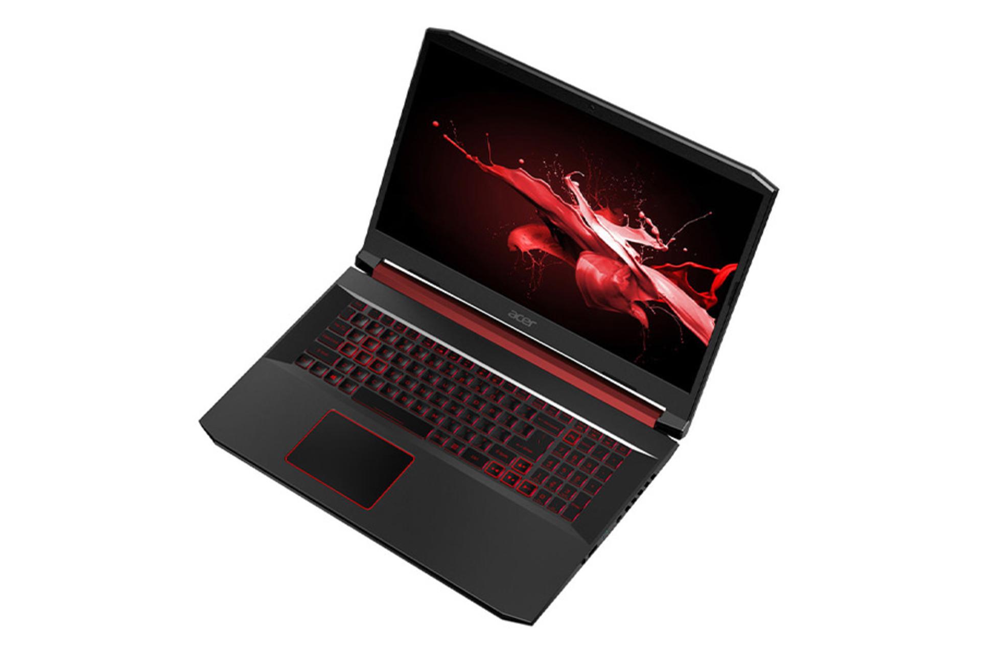 لپ‌تاپ نیترو 5 AN715-51-76PP ایسر نمای  بالا صفحه کلید و مانیتور / Acer Nitro 5 AN715-51-76PP
