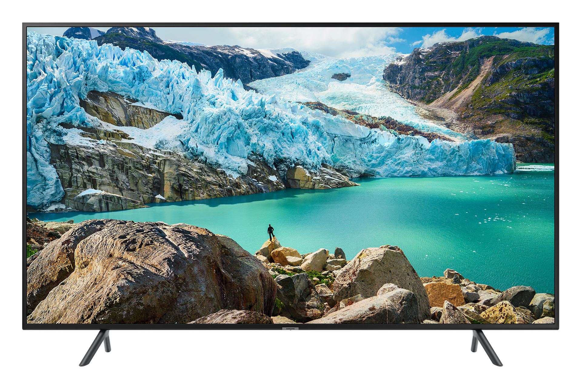 نمای جلو تلویزیون سامسونگ RU7170 مدل 55 اینچ با صفحه روشن
