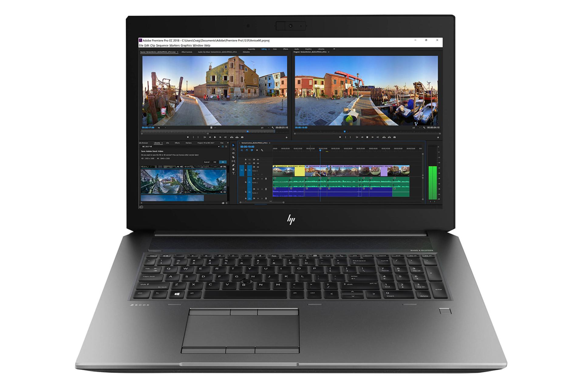 لپ‌تاپ زدبوک 17 جی 5 موبایل وورک استیشن اچ پی نمای جلو - صفحه کلید و صفحه نمایش / HP ZBook 17 G5 M