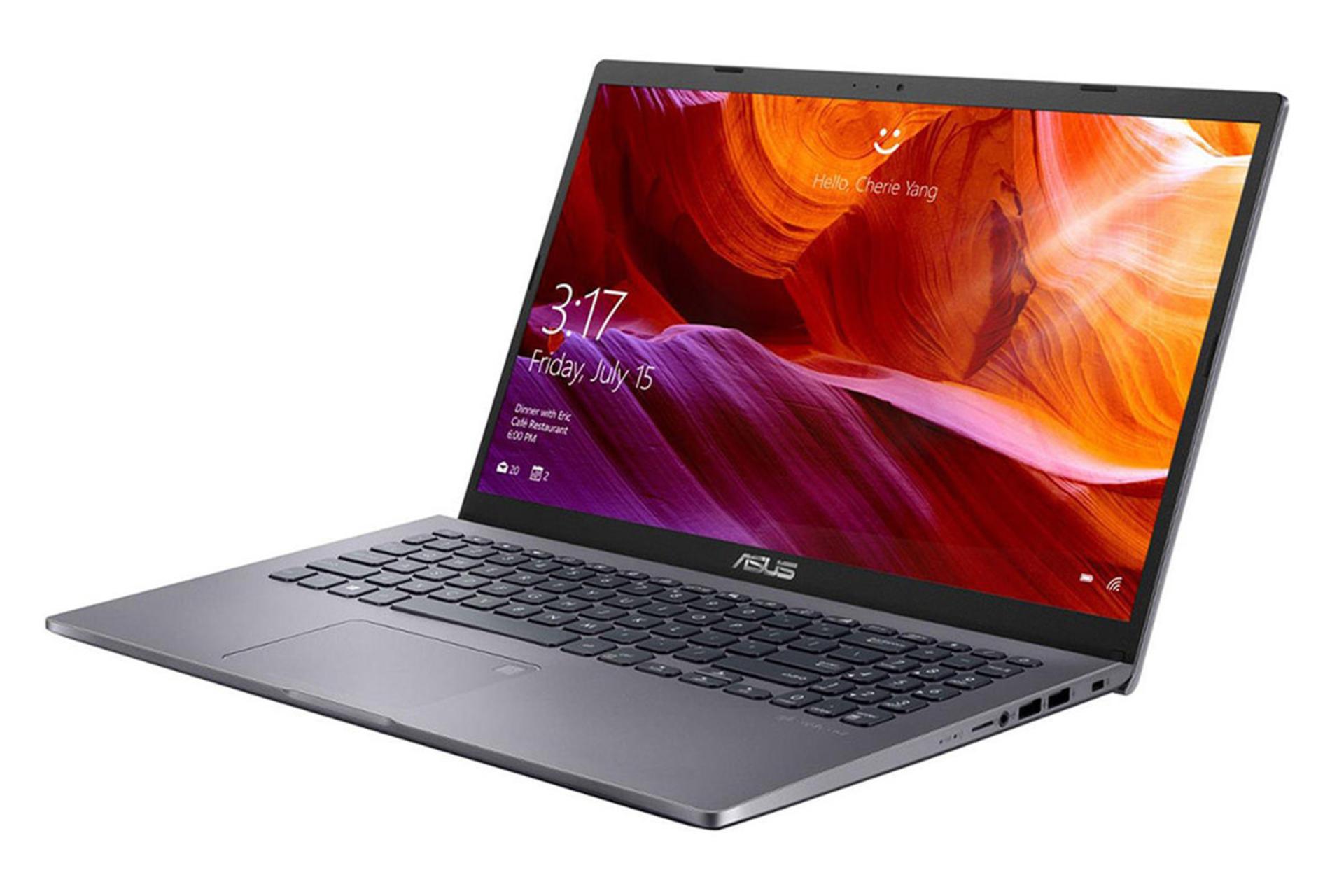 لپ‌تاپ ویووبوک 15 R521FB ایسوس نمای بغل صفحه کلید و صفحه نمایش و پورت ها / Asus VivoBook 15 R521FB