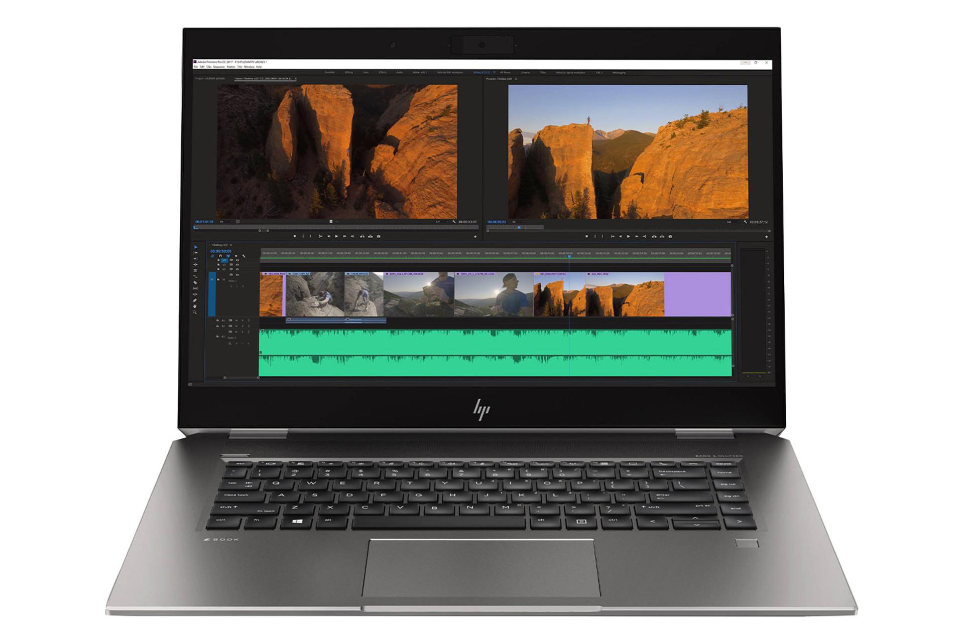 لپ‌تاپ HP ZBook 15 Studio G5 Mobile Workstation نمای جلو صفحه کلید و صفحه نمایش / زد بوک 15 استودی