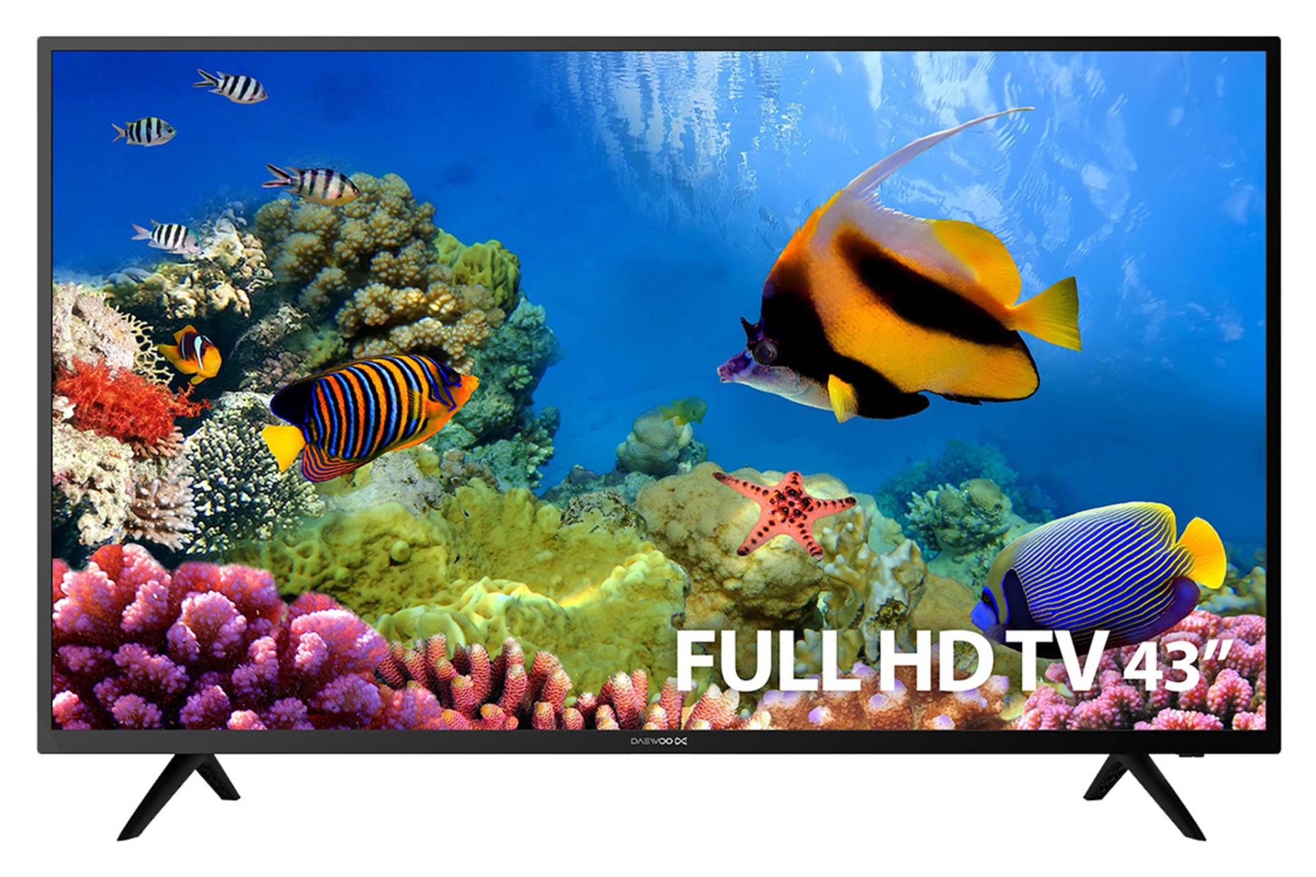 نمای جلو تلویزیون دوو 43K4100B مدل 43 اینچ با صفحه روشن