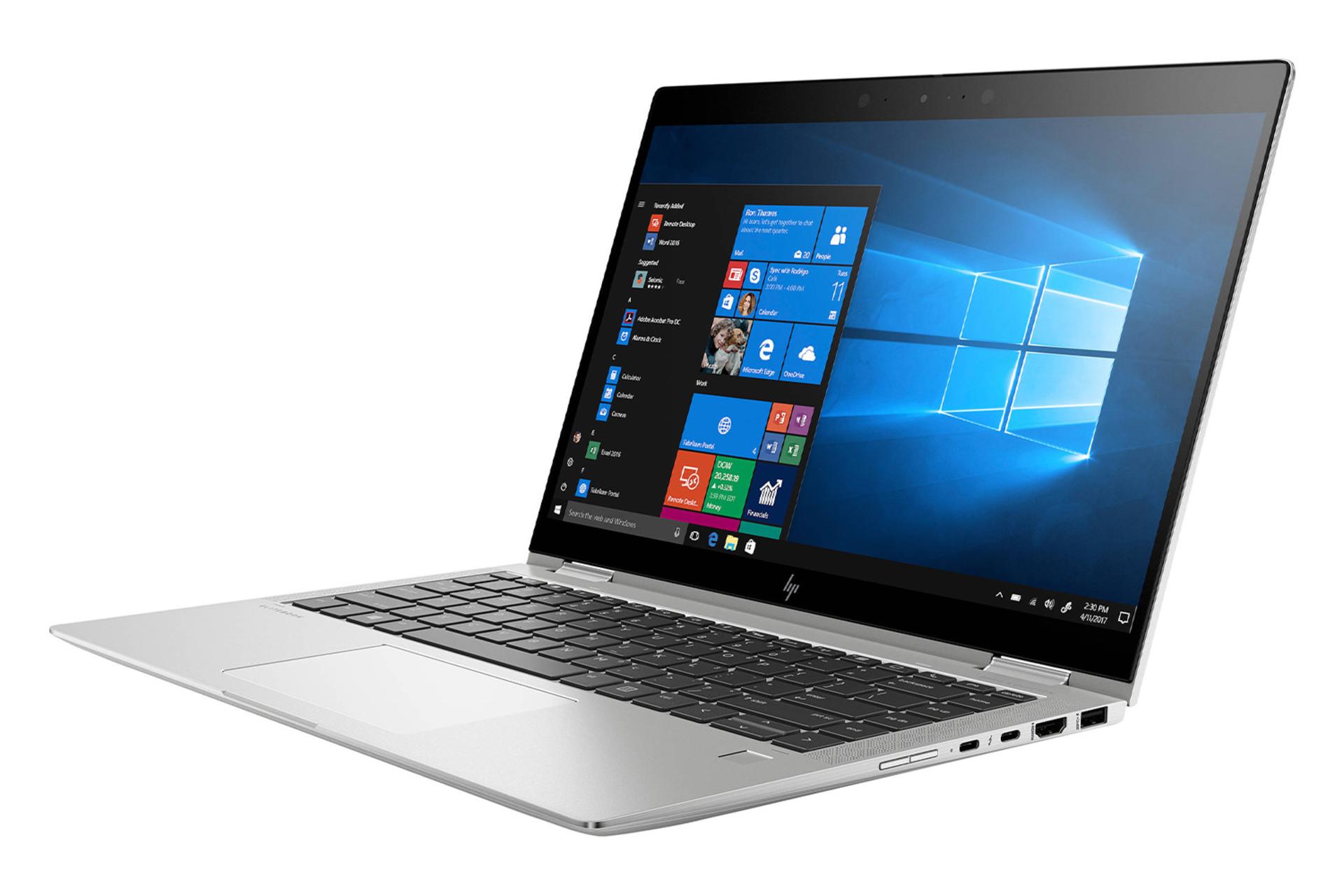 الیت بوک X360 1040 G5 اچ پی- نمای بغل صفحه نمایش و صفحه کلید و پورت ها / HP EliteBook X360 1040 G5