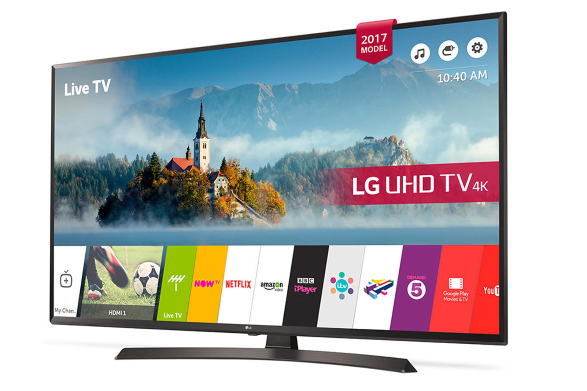 نمای نیمرخ تلویزیون ال جی UJ634 مدل 55 اینچ