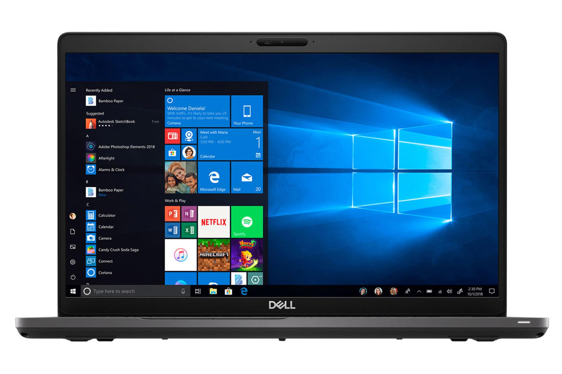 لپ‌تاپ DELL Latitude 5500 نمای جلو صفحه کلید و صفحه نمایش / لتیتود 5500 دل