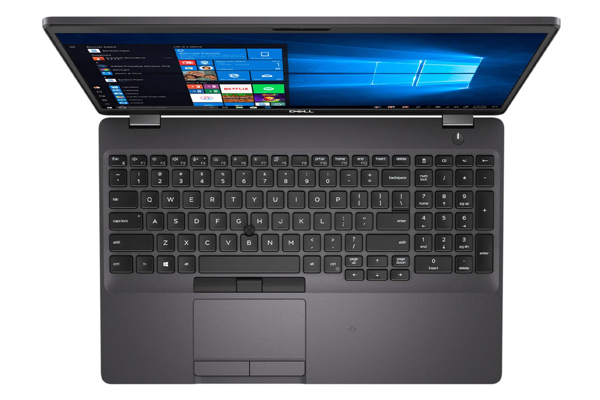 لپ‌تاپ DELL Latitude 5500 نمای جلو صفحه کلید و صفحه نمایش / لتیتود 5500 دل