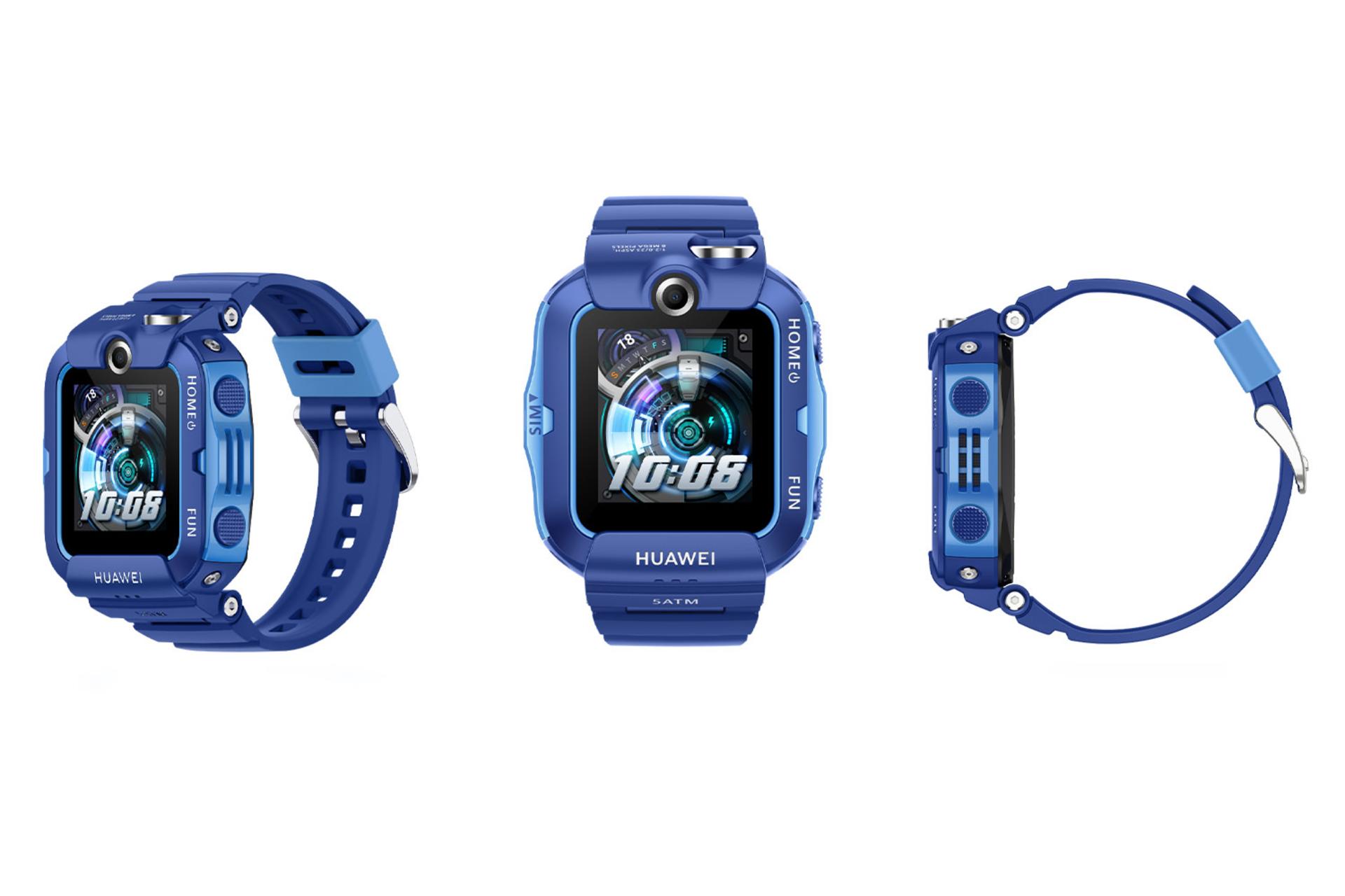 ساعت هوشمند Huawei Children Watch 4X رنگ آبی - نمای جلو و بغل / چیلدرن واچ 4 ایکس هواوی