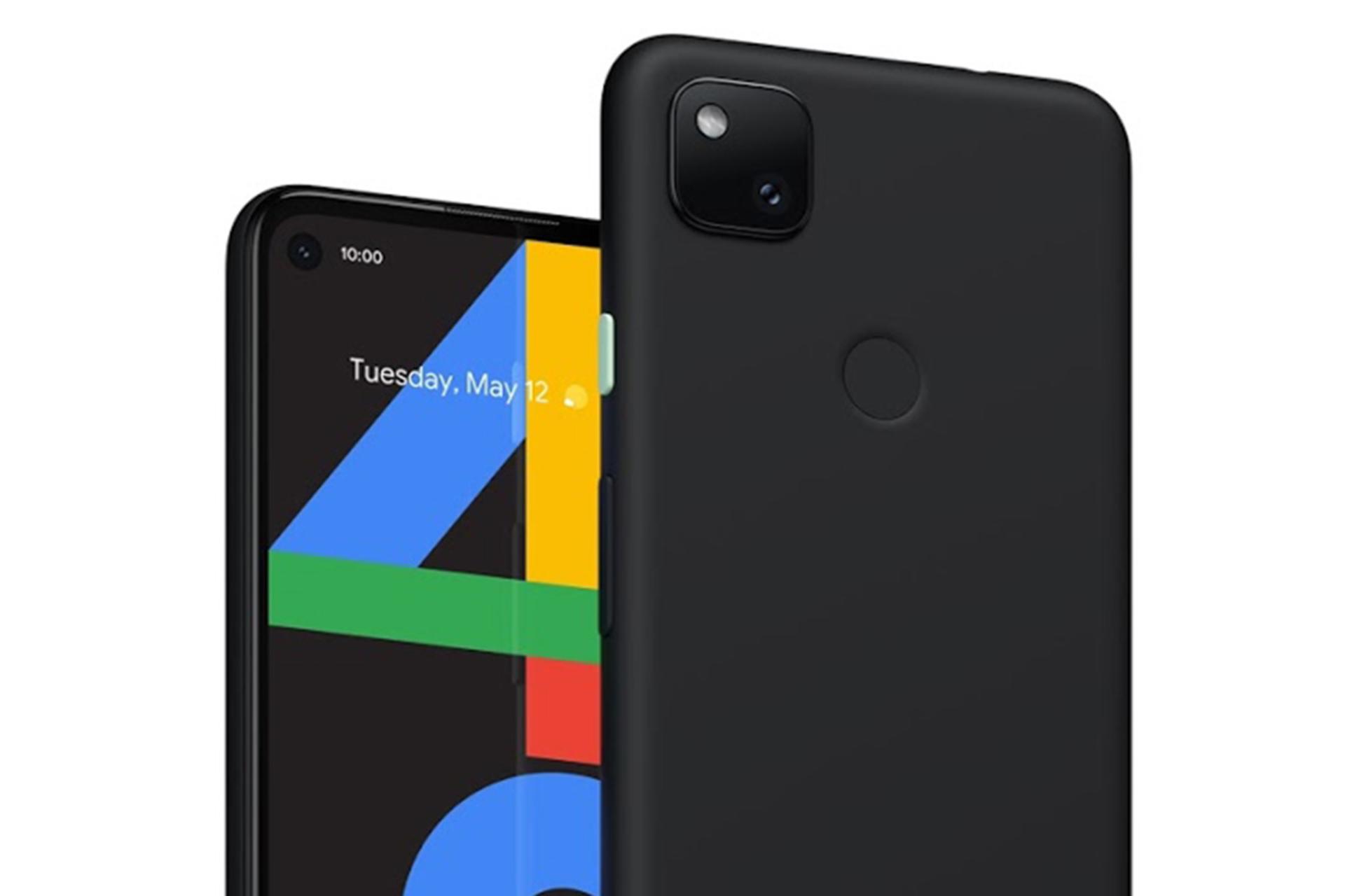 نمای پشت و جلوی گوشی گوگل پیکسل 4 ای و نمایش دوربین ها