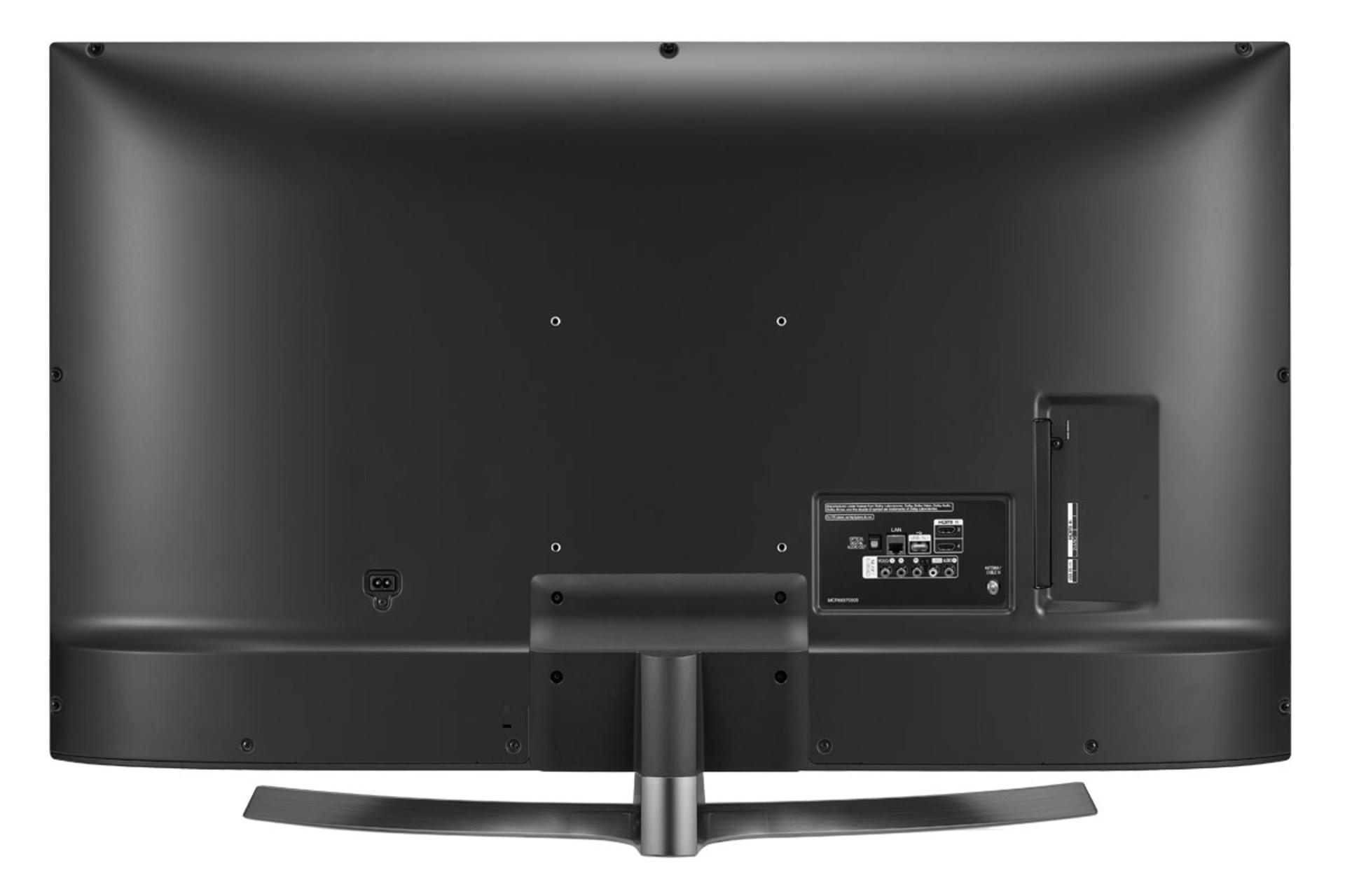 نمای پشت تلویزیون ال جی UK6750 مدل 43 اینچ و نمایش پورت ها