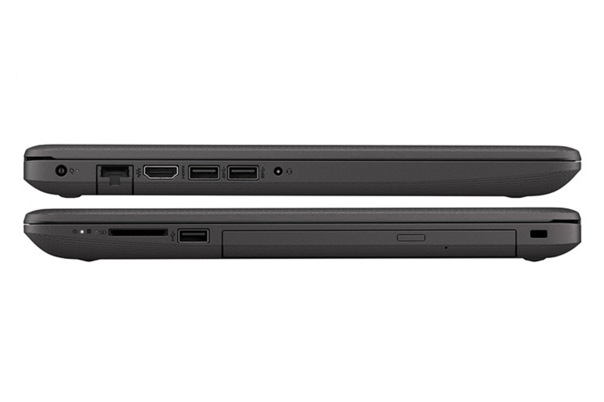 نمای کنار لپ تاپ اچ پی da0290nia رنگ مشکی و نمایش پورت ها