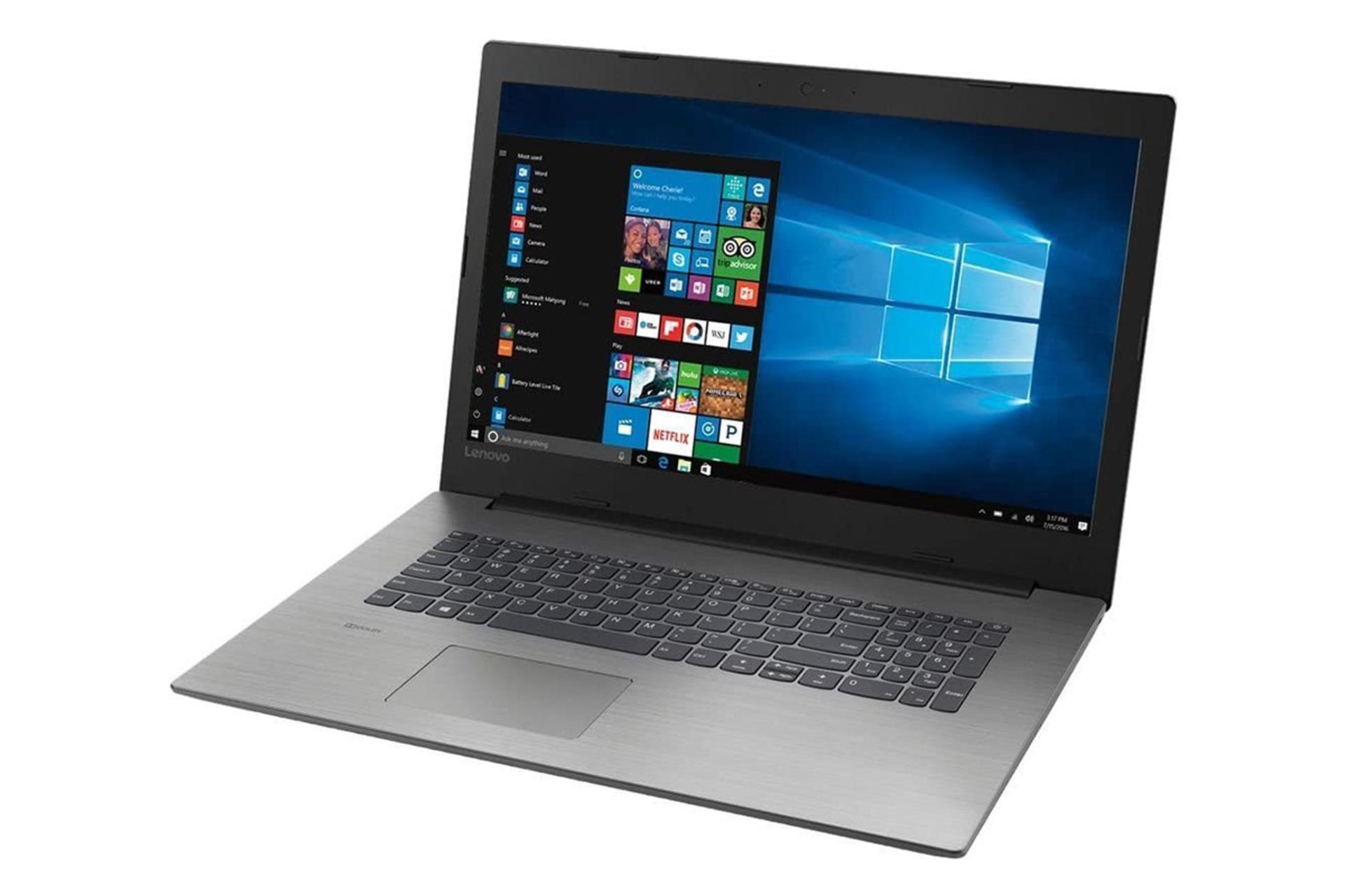 لپ تاپ لنوو آیدیاپد 330 از نمای کنار و نمایش کیبورد