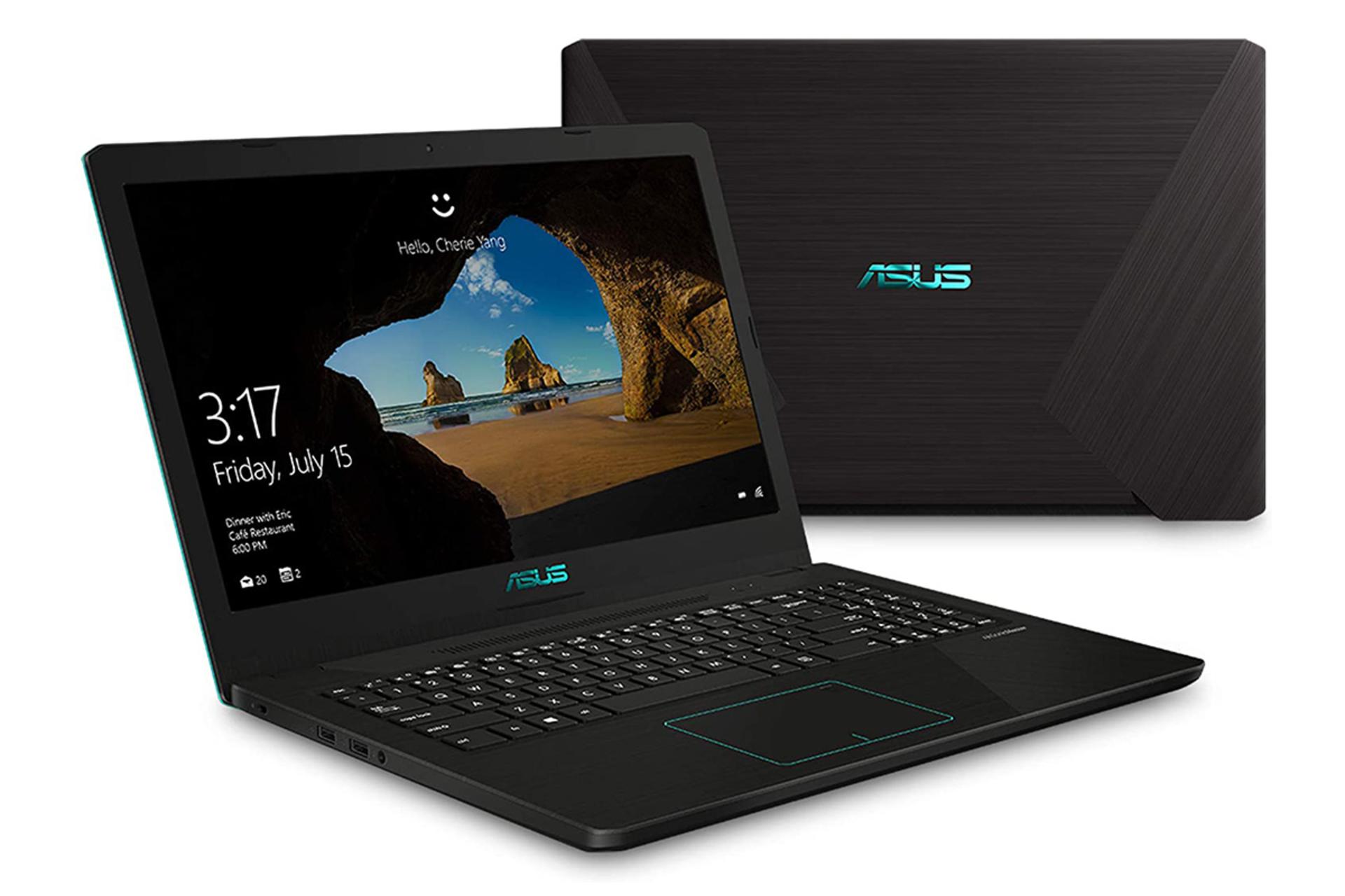 لپ تاپ ایسوس M570DD از نمای جلو و پشت