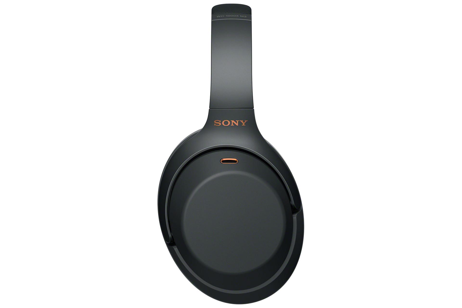 نمای کناری هدفون سونی Sony WH-1000XM3 با رنگ مشکی