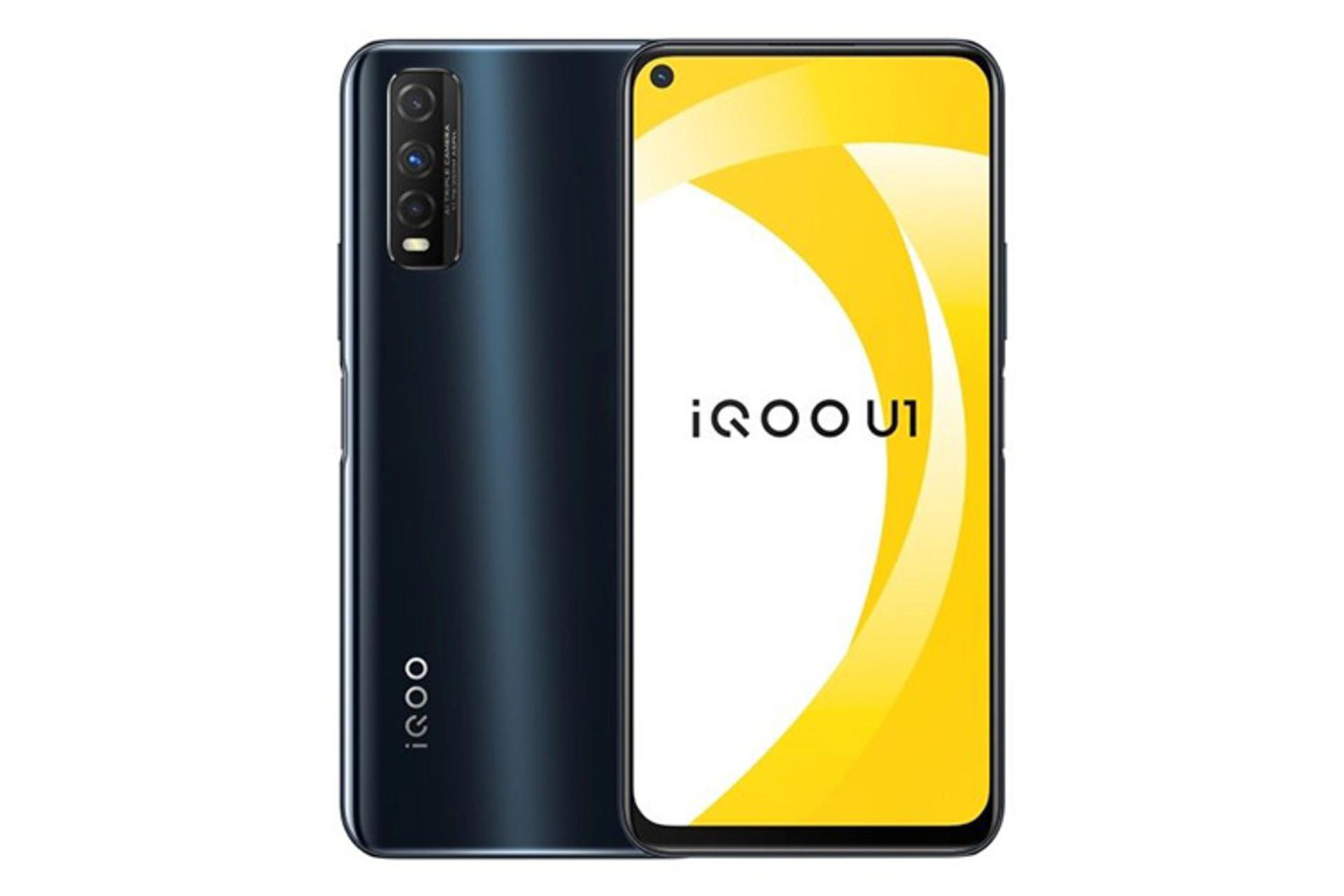 گوشی vivo iQOO U1 نمای پشت دوربین ها  - دوربین جلو -  مشکی / iQOO یو وان ایکس ویوو