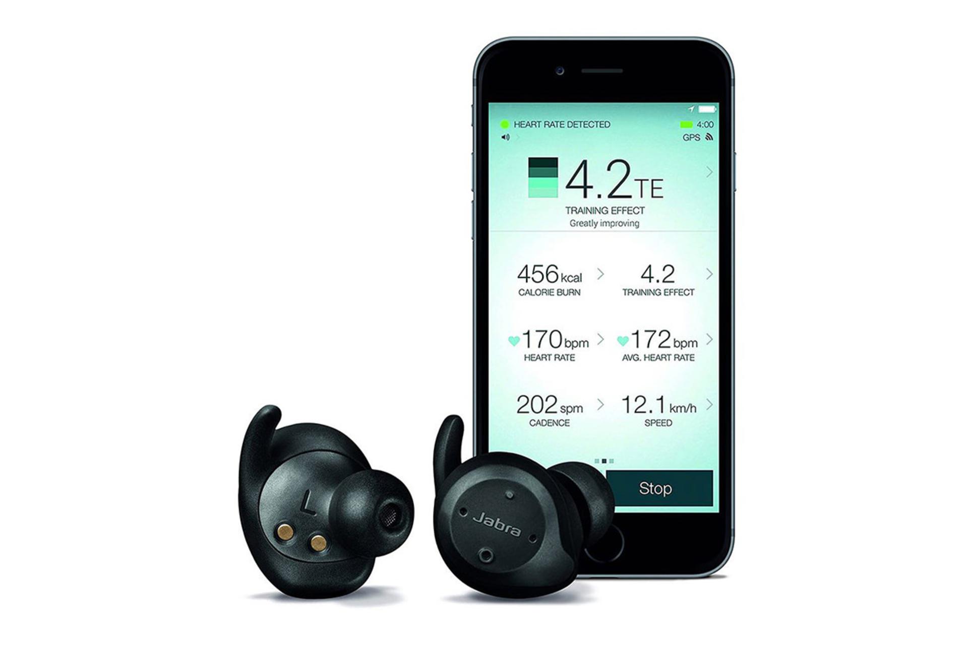 ایرباد هدفون جبرا  Jabra Elite Sport black earbuds اتصال به موبایل